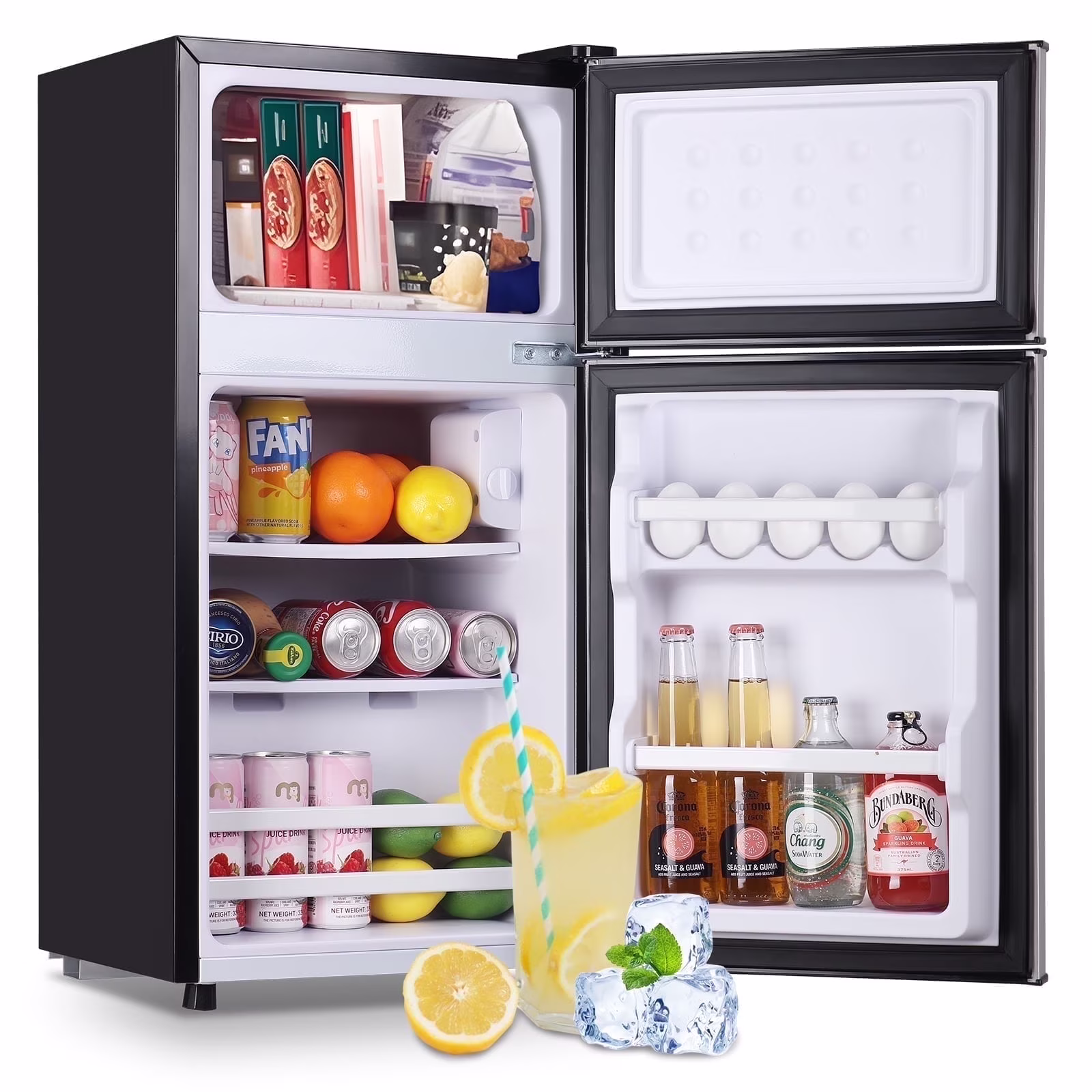 2.4 Cu.ft Mini Fridge with Freezer, Small Refrigerator Apartment Size Fridge Black, NEW(Black) - Image 7