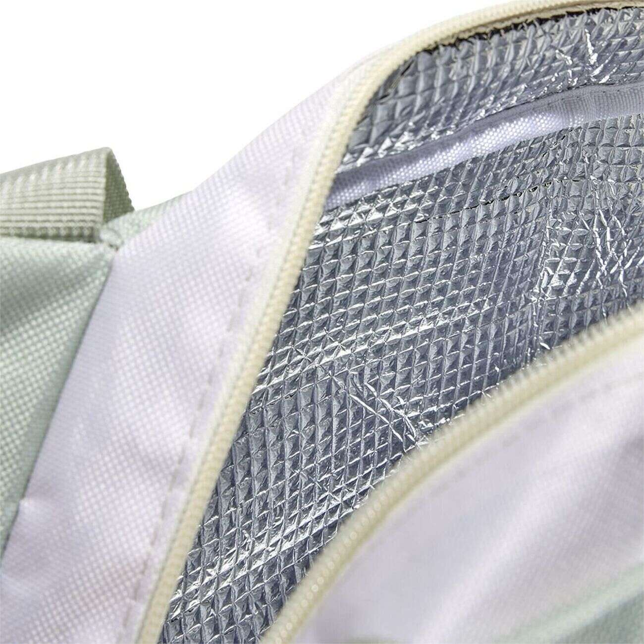 Lunch bag sac à repas vert pistache et beige - 25x14xH.16cm