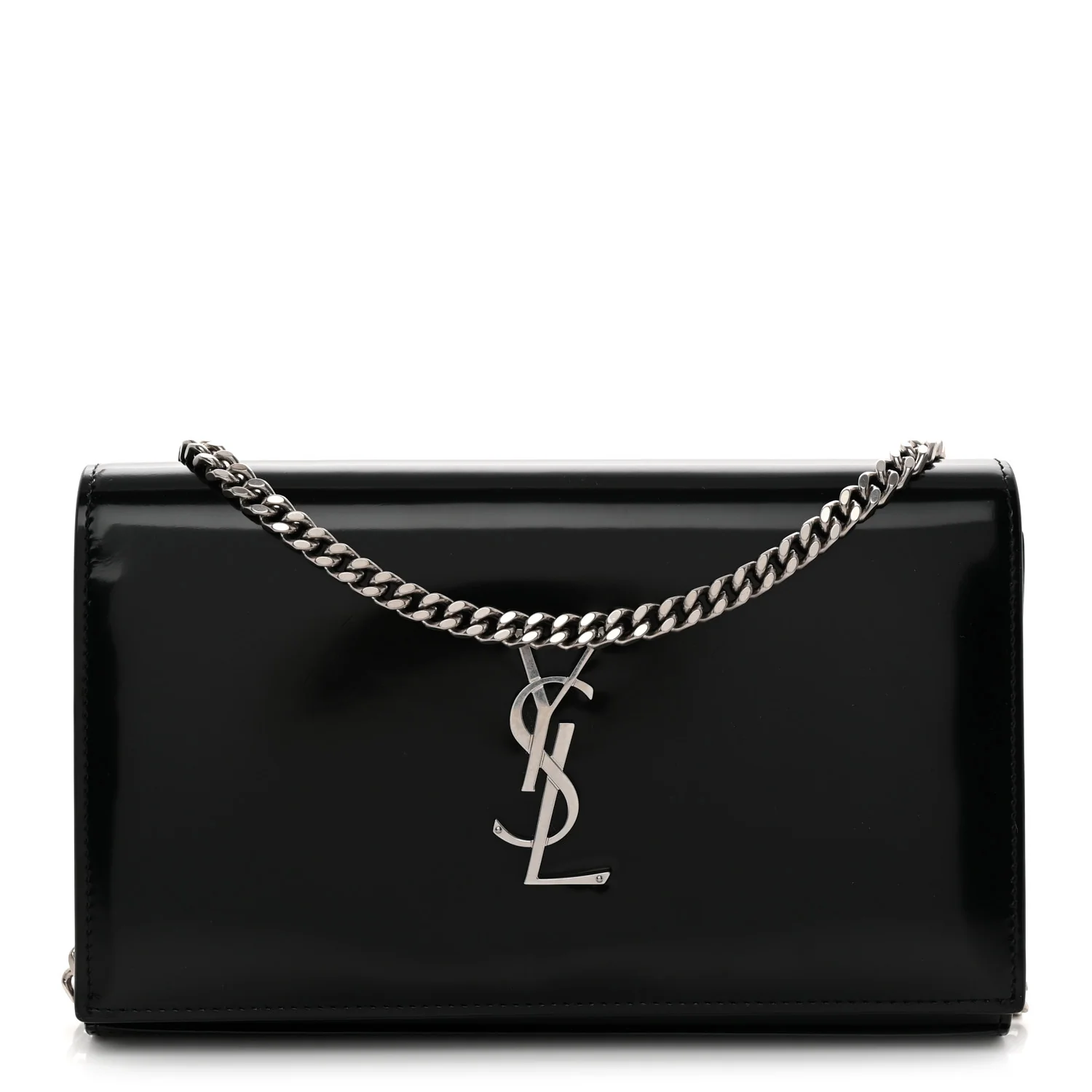 Glazed Calfskin Cassandre Wallet On Chain WOC Black