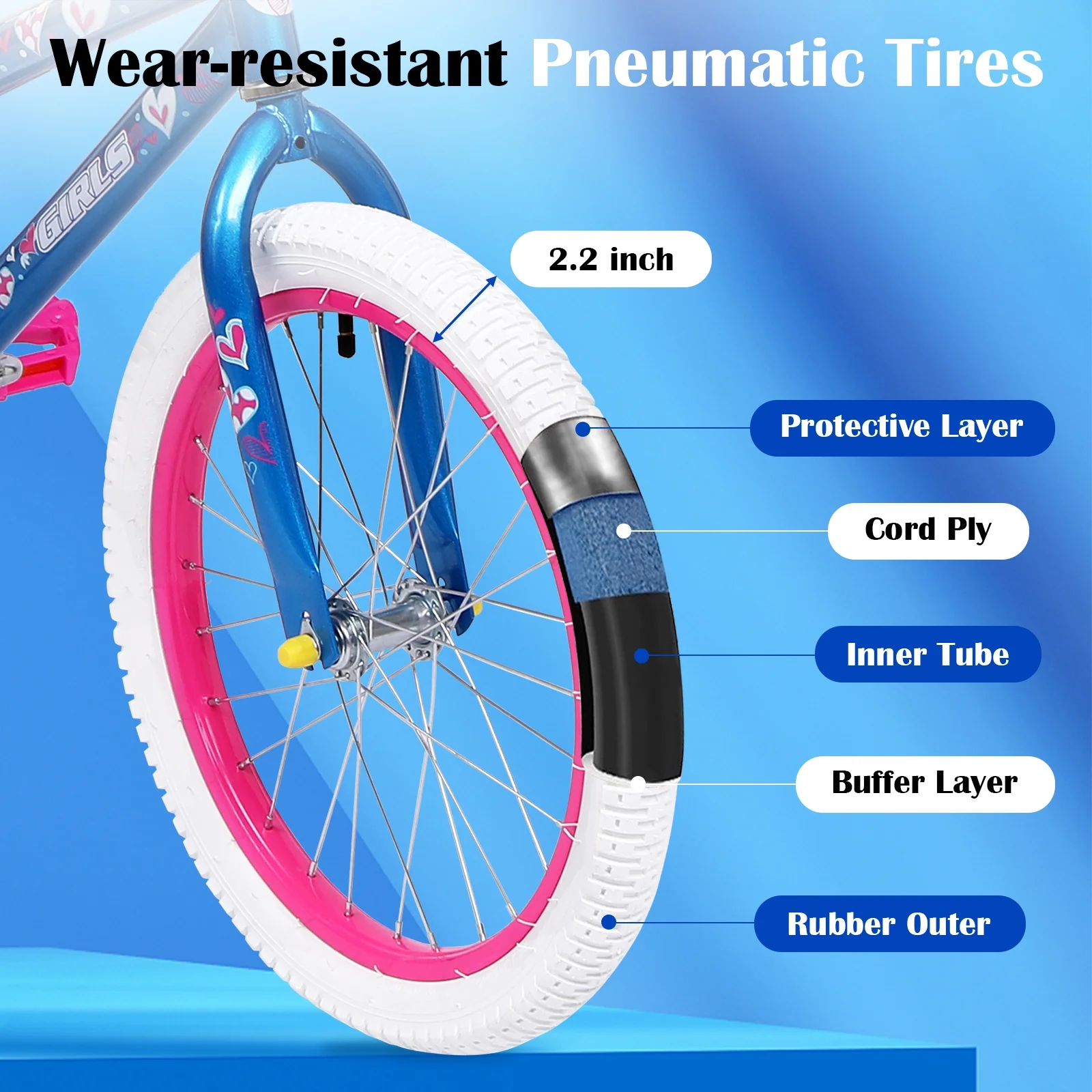 20 Inch Kids Bike Bicycle for 8-12 Years Old Kids,Blue(20") - Image 8