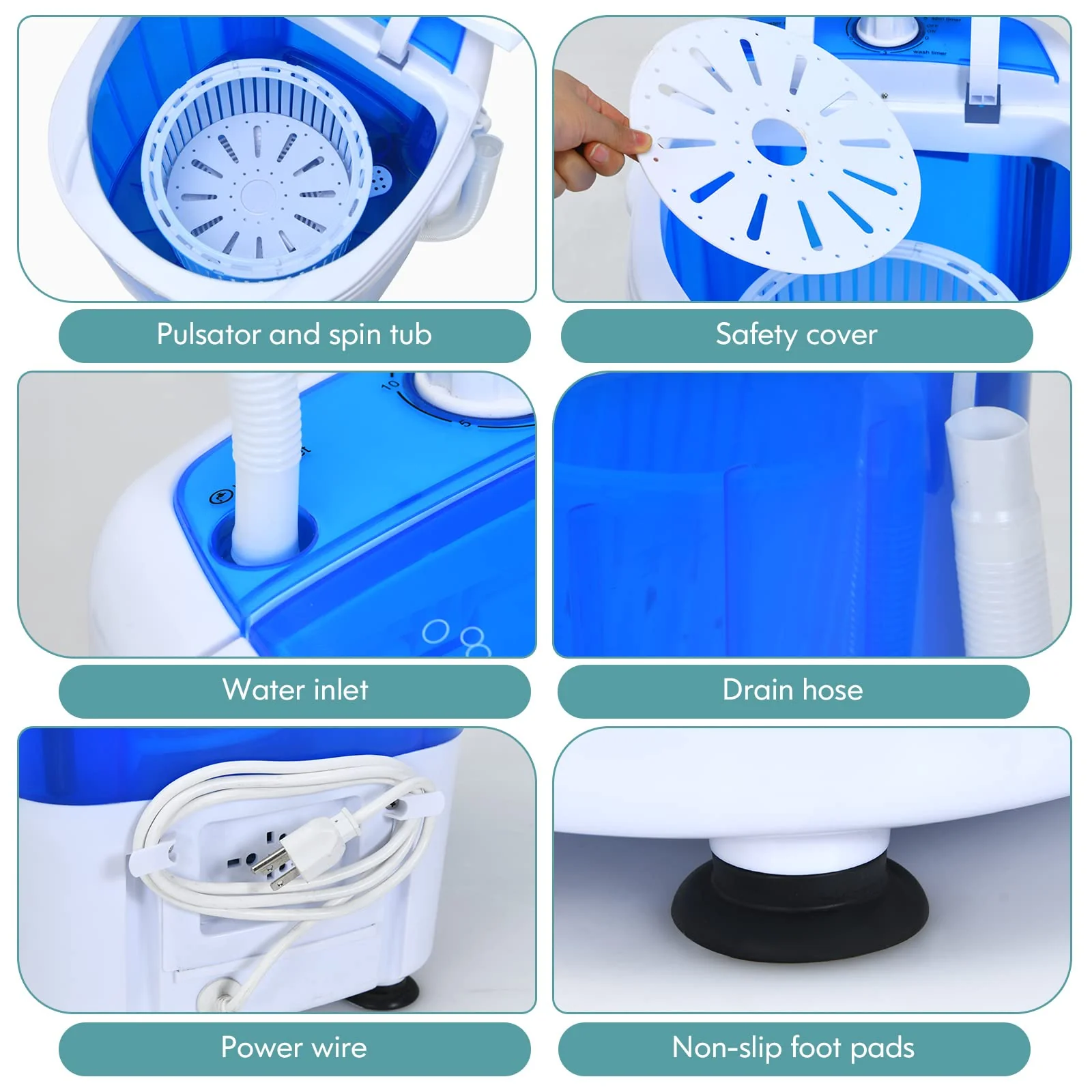 Giantex Compact Mini Washer and Spinner Combo. 5.5lbs Capacity