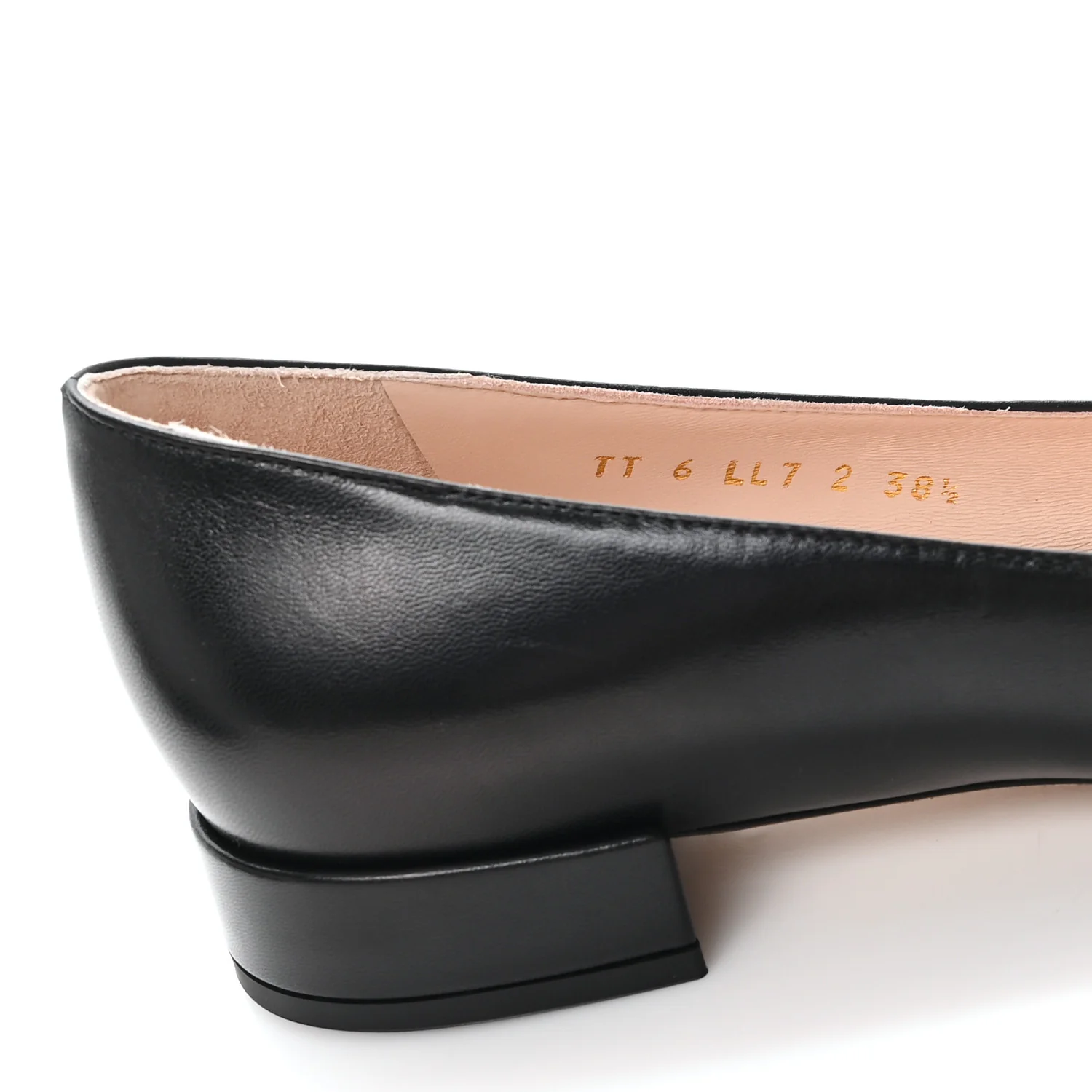 Kidskin Jewel Button Mary Jane Flats  38.5 Black Pink