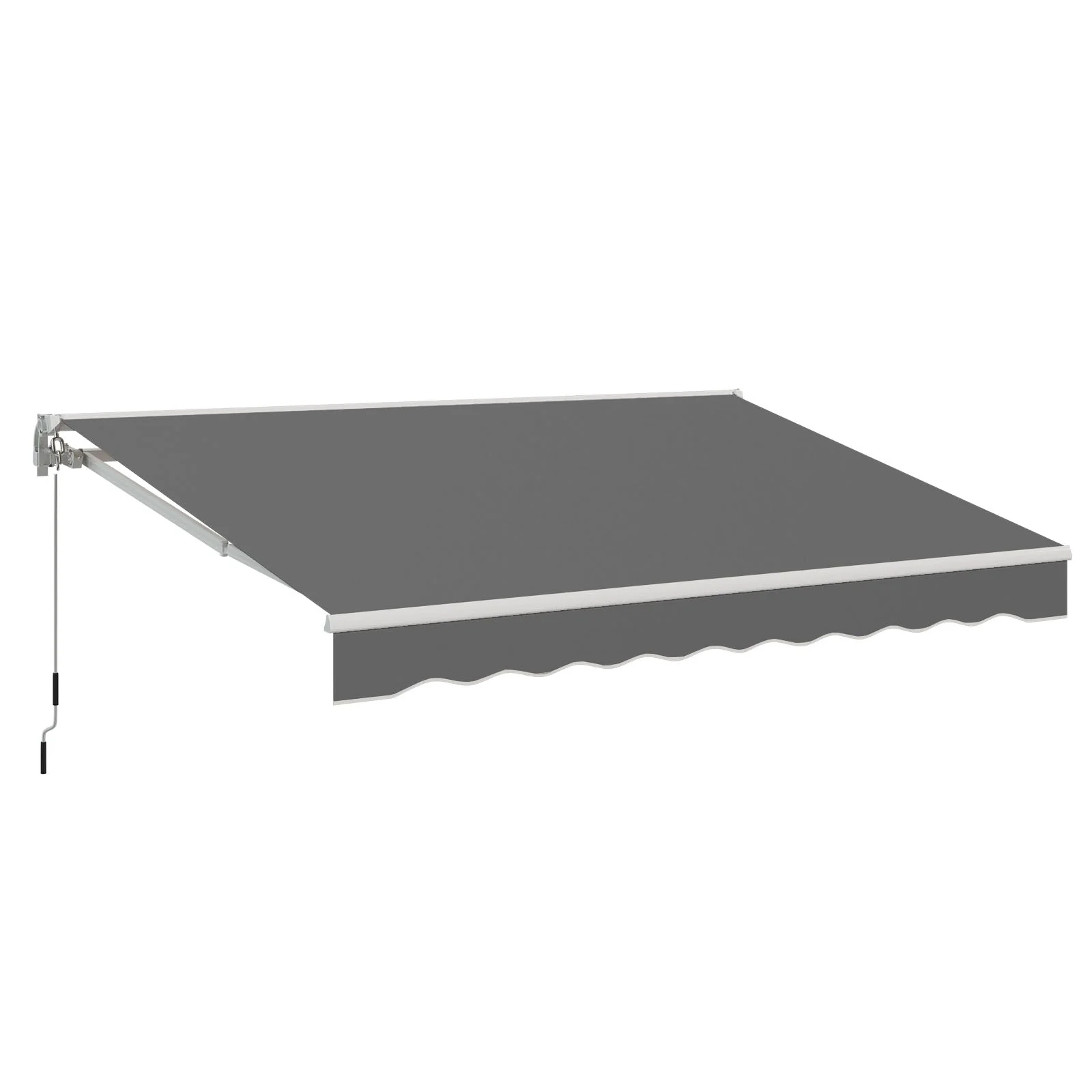 AECOJOY 13'×10' Manual Retractable Awning Sun Shade, Patio Awning Canopy