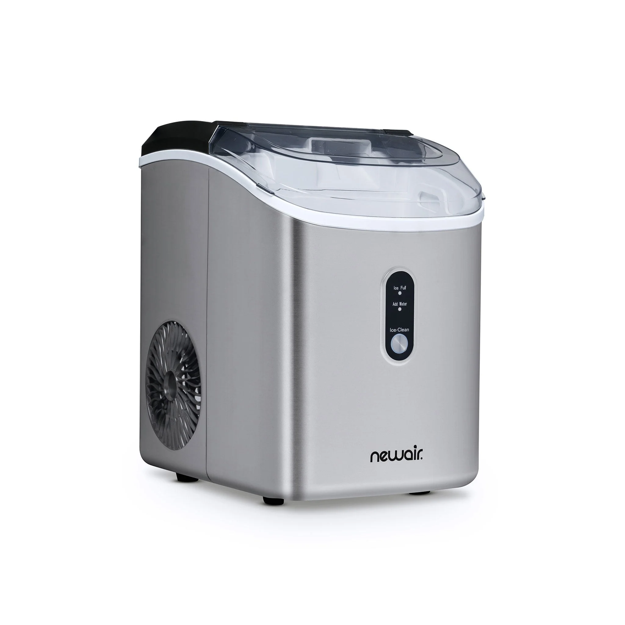 Newair Countertop Nugget Ice Maker in Matte Black or Stainless Steel, 26 lbs/Day