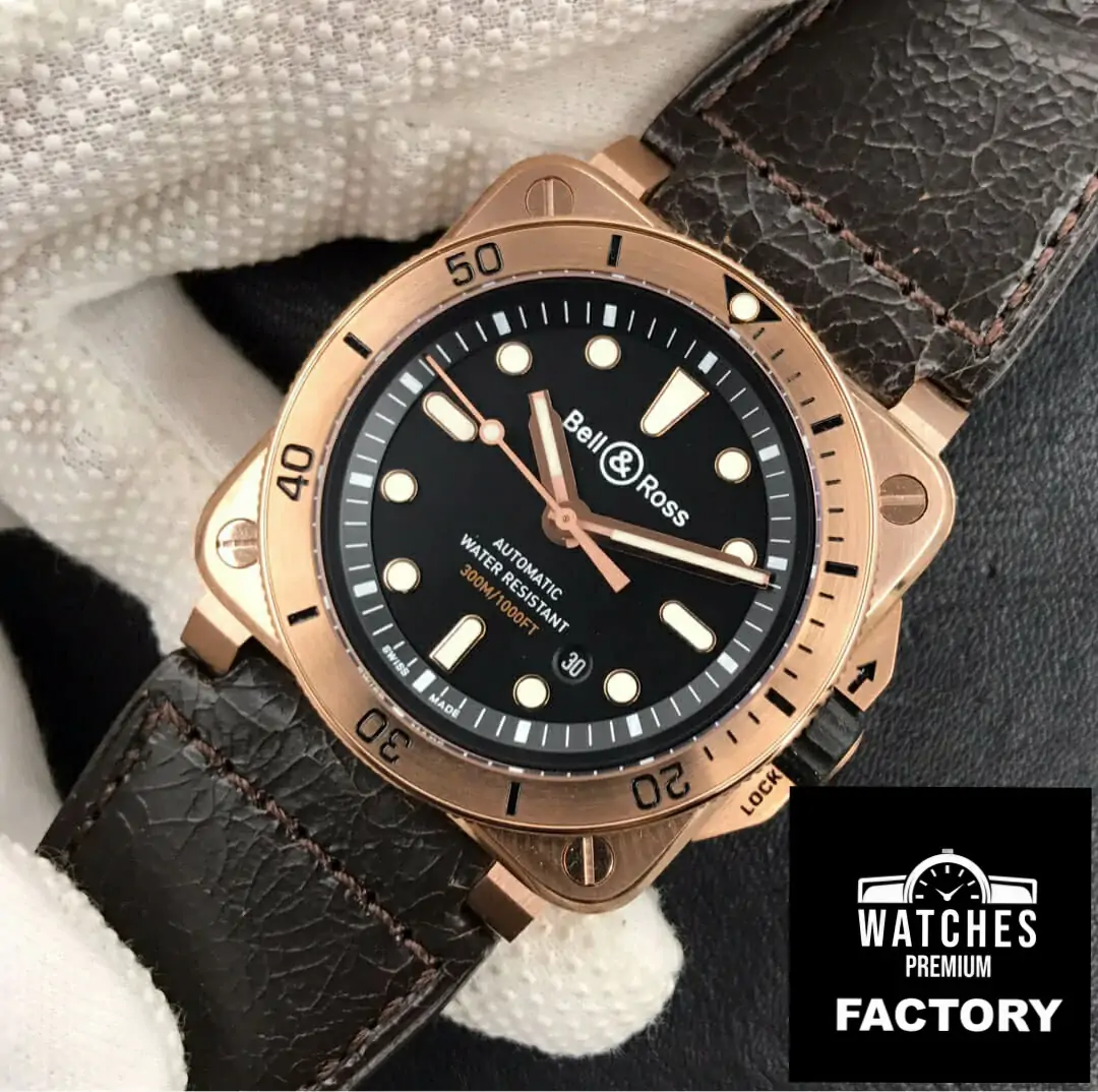 Bell & Ross BR0392-D-BL-BR / SCA Gold Bezel