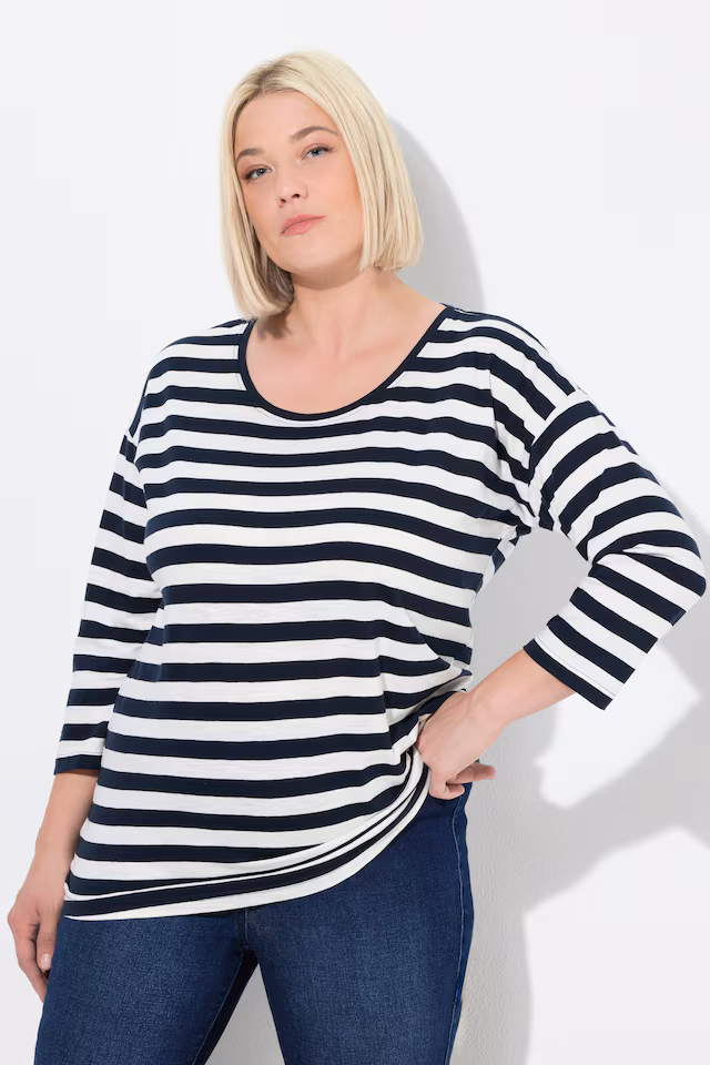 Striped 3/4 Sleeve Tee