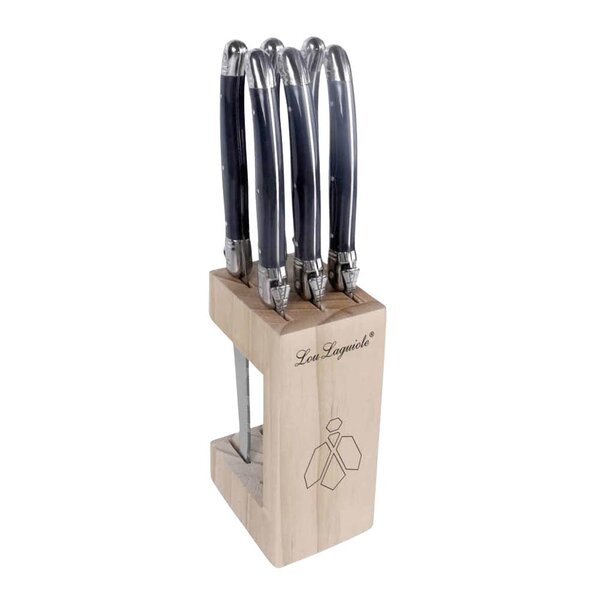 Tradition biffkniver i treblokk 6 stk antracit