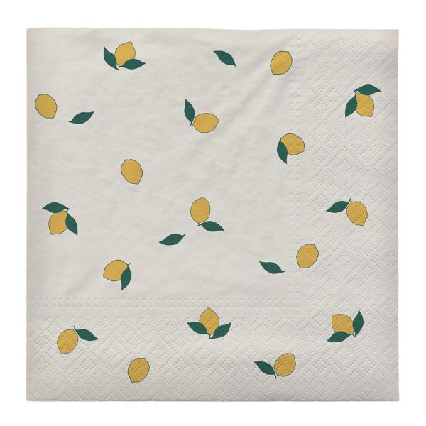 Lemon serviett 33x33 cm off white/gul