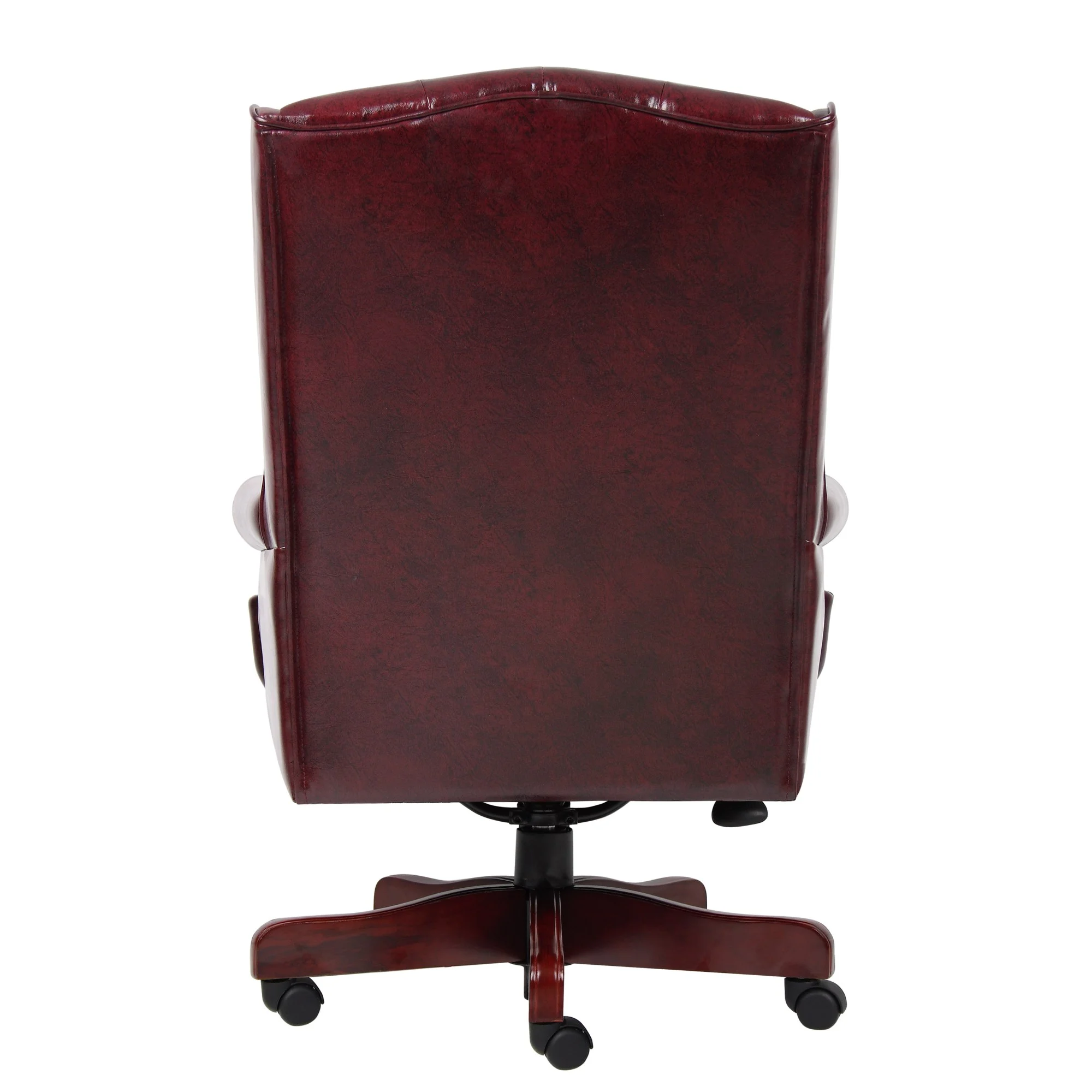 Traditional High Back Faux Leather Tufted Executive Chair, Oxblood(Oxblood) - Image 2