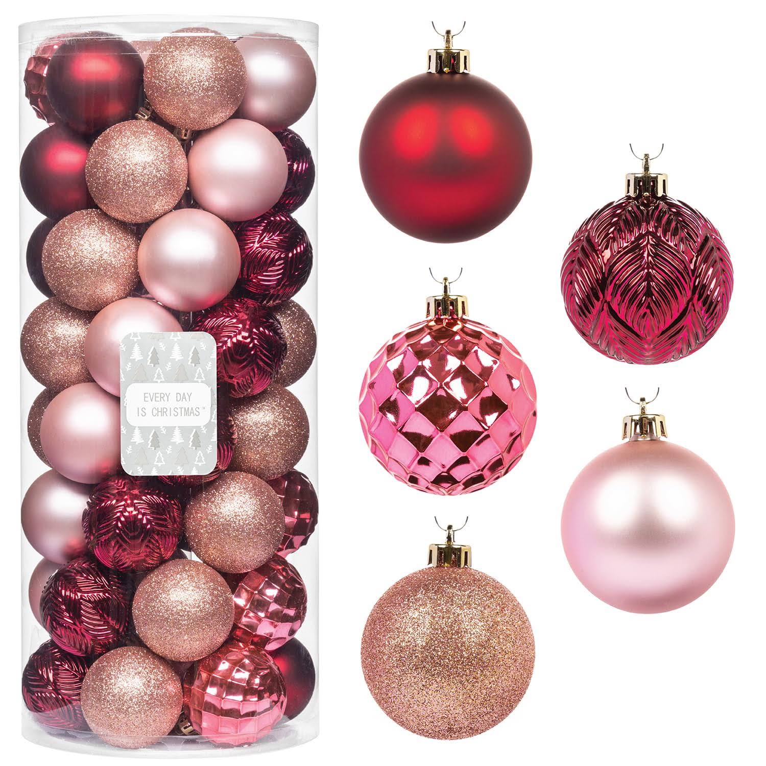 Every Day Is Christmas Ornaments, Shatterproof Christmas Tree Ornament Set, Christmas Balls Decoration 50 Count (2.24