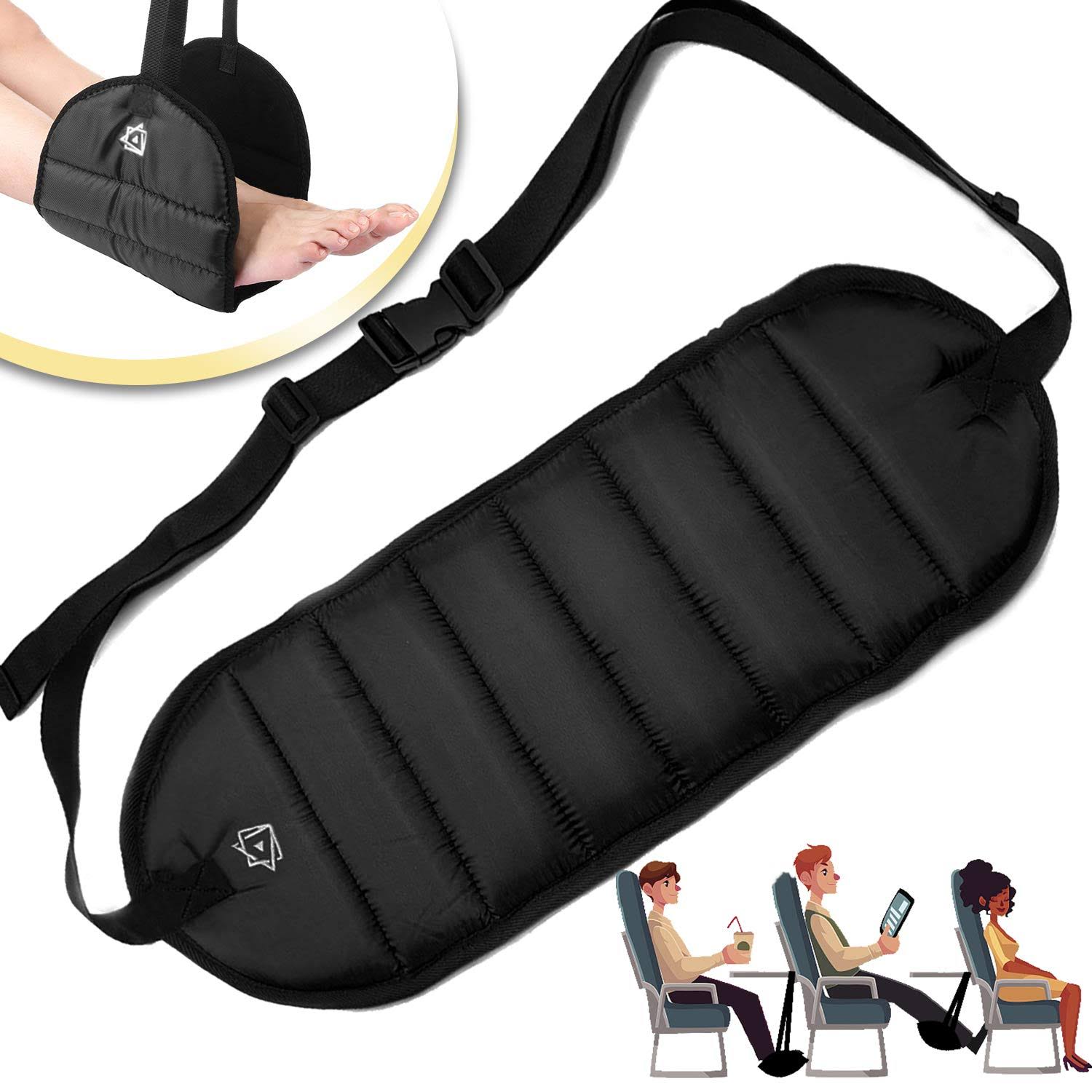 TUUFUN ZOKLU Foot Rest Airplane Travel Footrest - Flight Leg Hammock Hanger Sling to Prevent Back, Leg, Knee, Hip Pain & Stiffness - Portable Travel