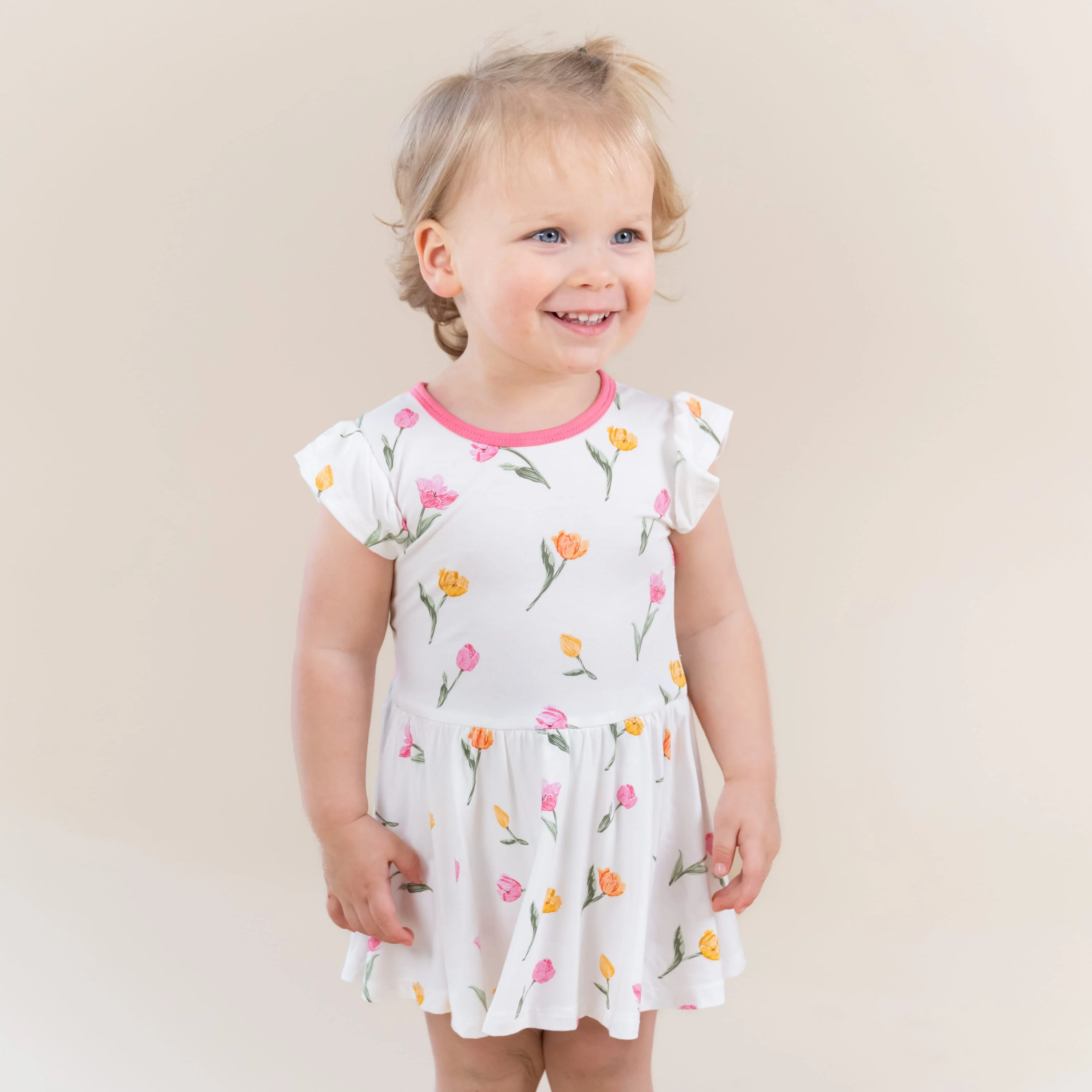 Twirl Bodysuit Dress in Tulip