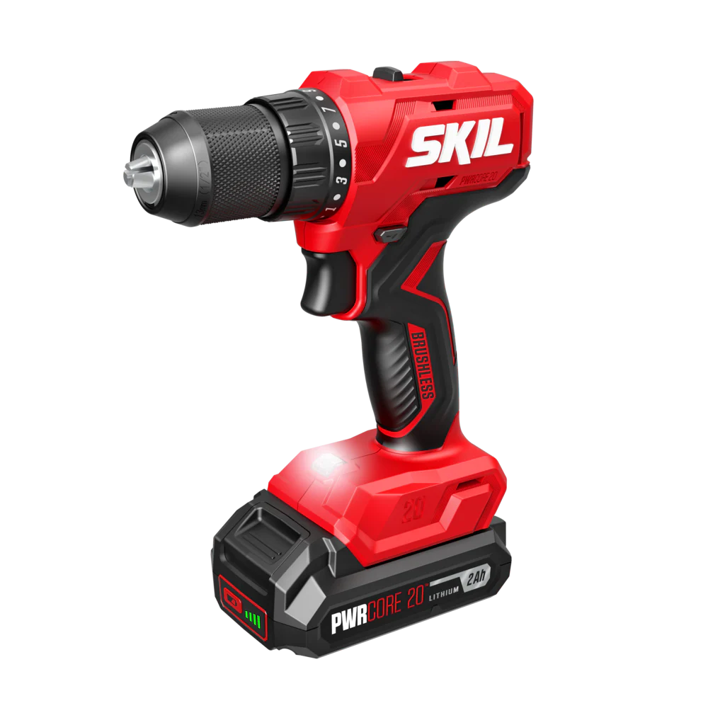 SKIL PWRCORE 20? Brushless 20V 1/2 In. Drill Driver with 2.0Ah Battery and Standard Charger-DL6280B-10