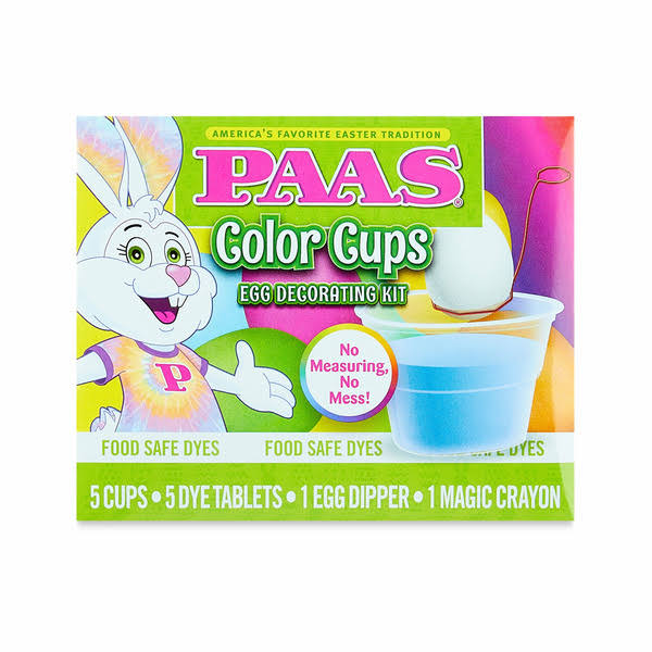 Paas Easter Egg Decorating and Dye Kit, Color Cups, 1 Kit, for Children 2 Years of Age and Up