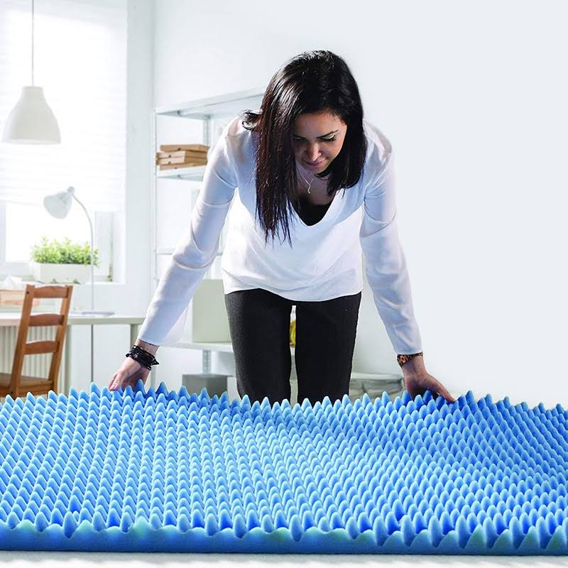 DMI Foam Mattress Topper, Egg Crate Foam Pad, Mattress Pad and Bed Topper for Support, Air Circulation, Pressure Relief and Weight Distribution, Queen