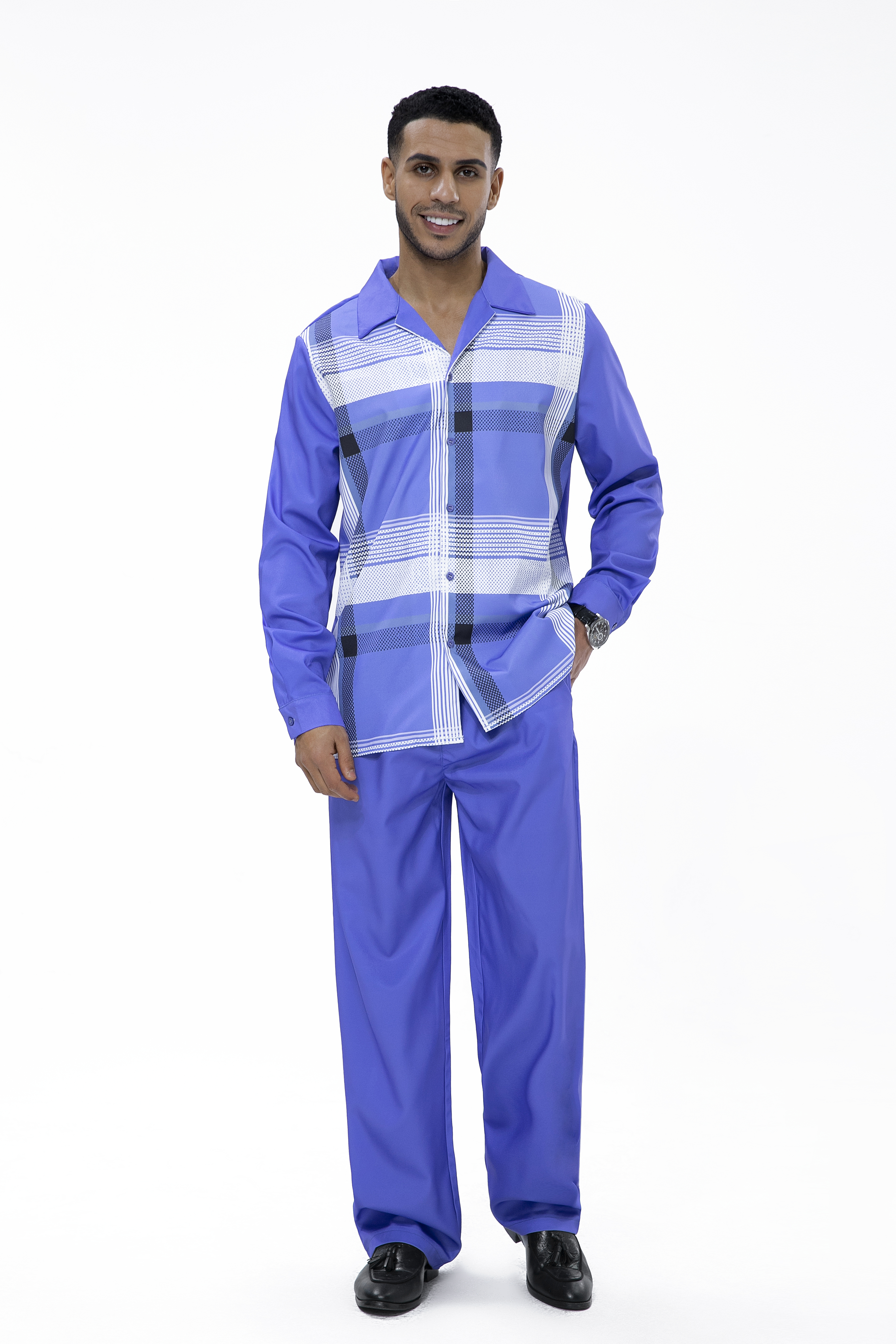 Costume de marche deux pièces Suitmens violet à manches longues et pantalon