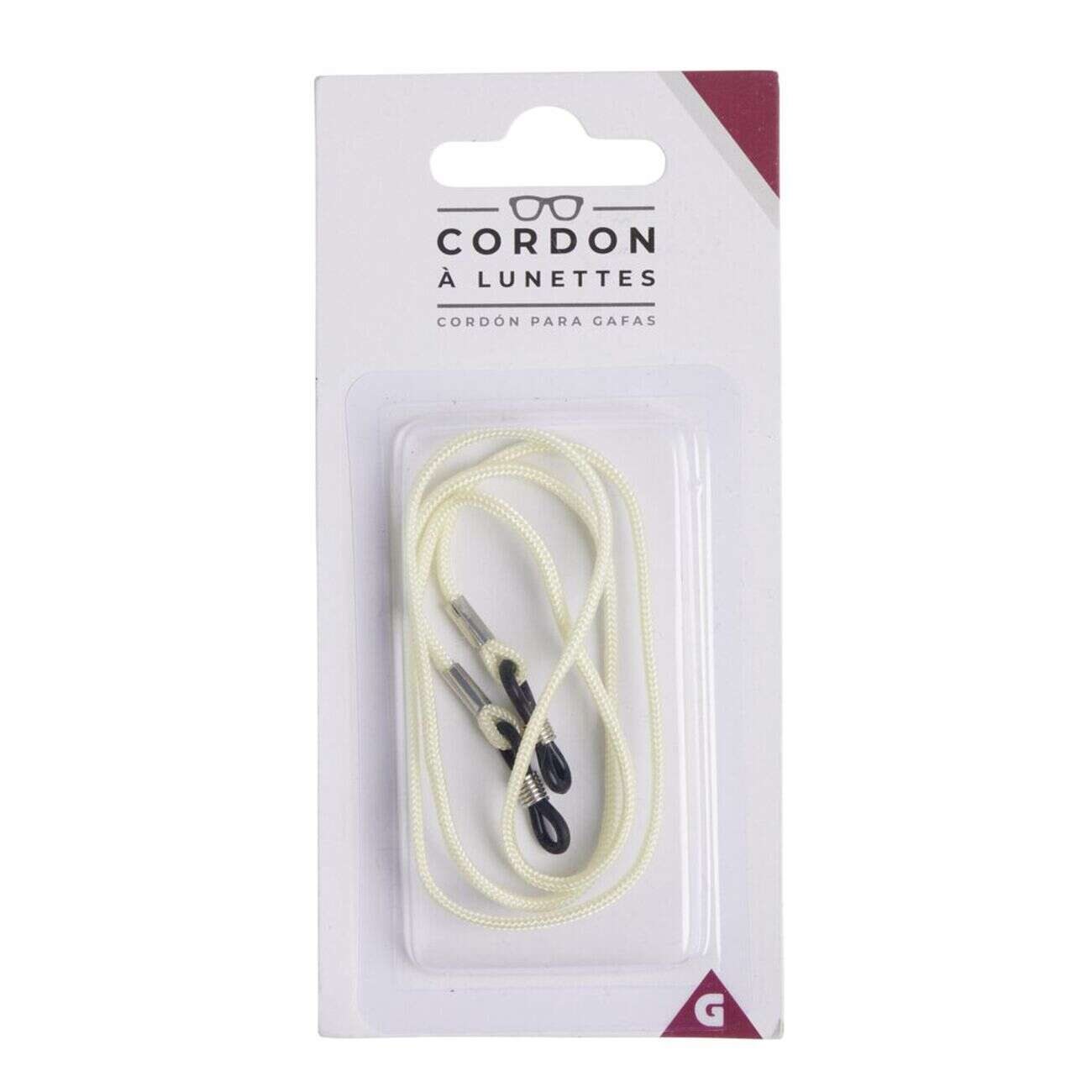 Cordon à lunette uni L64cm (2 modèles)