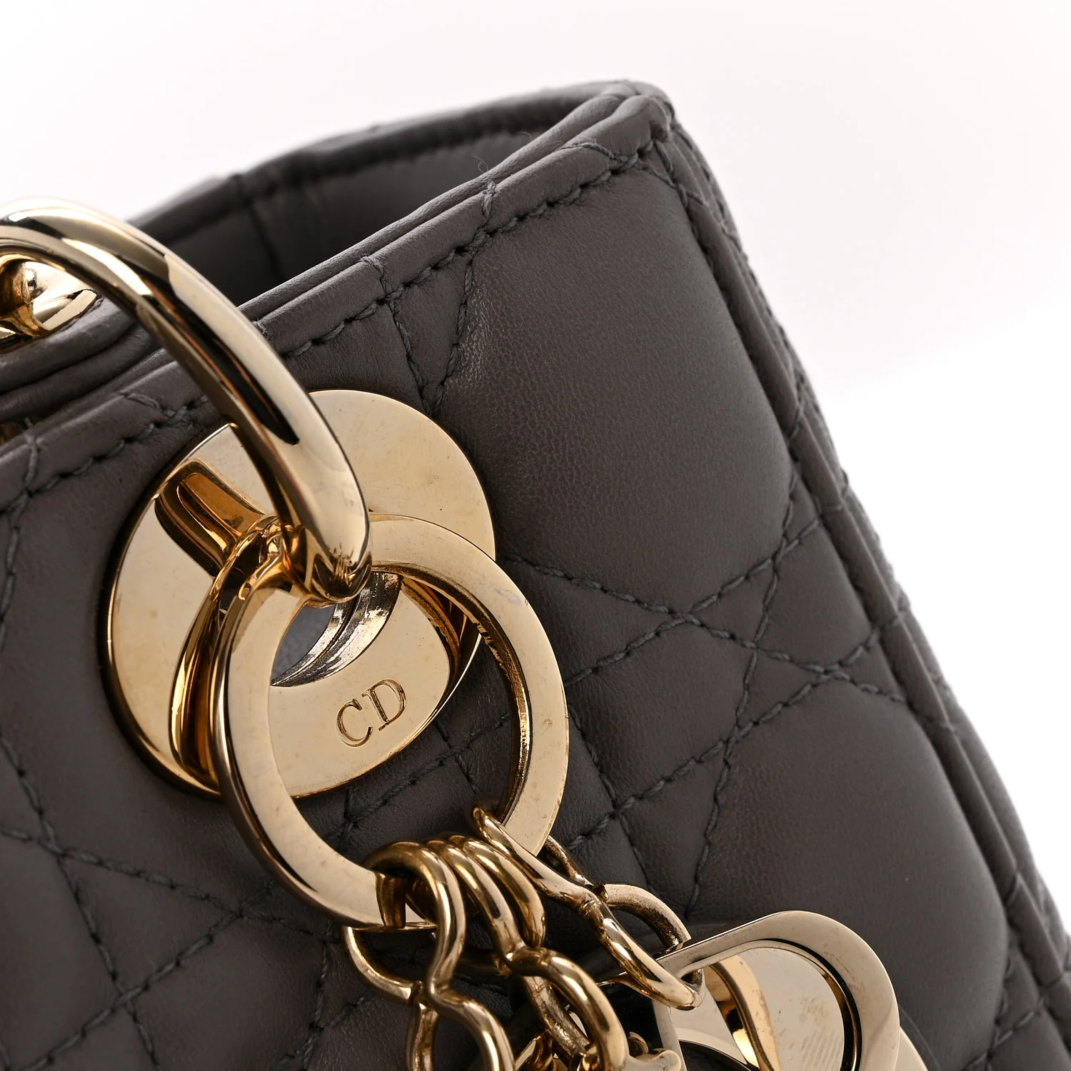 Lambskin Cannage Small Lady Dior Grey