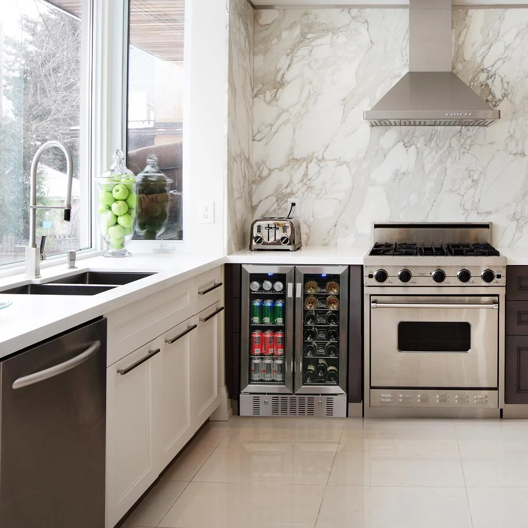 Newair 24” Dual Zone Wine and Beverage Fridge in Stainless Steel
