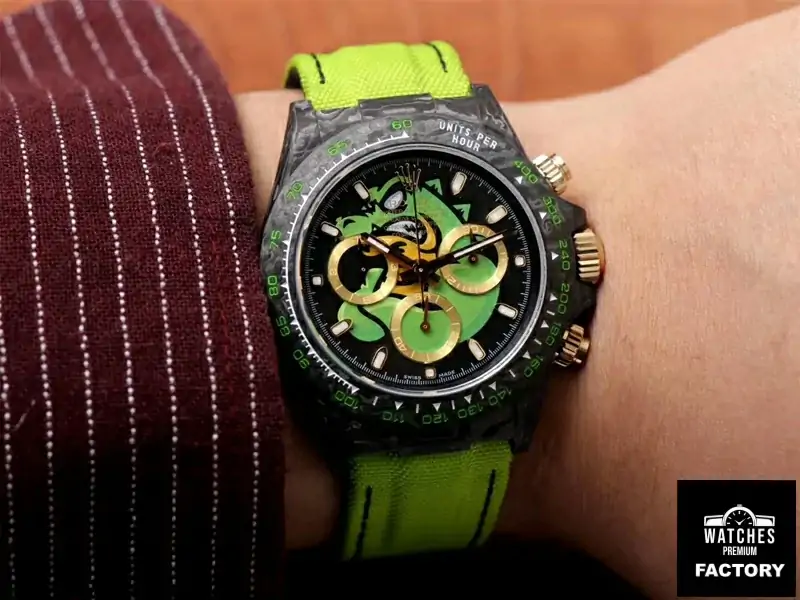 Rolex Daytona Cosmos Chronograph Carbon Fiber Edition Green Exploded Dragon Dial
