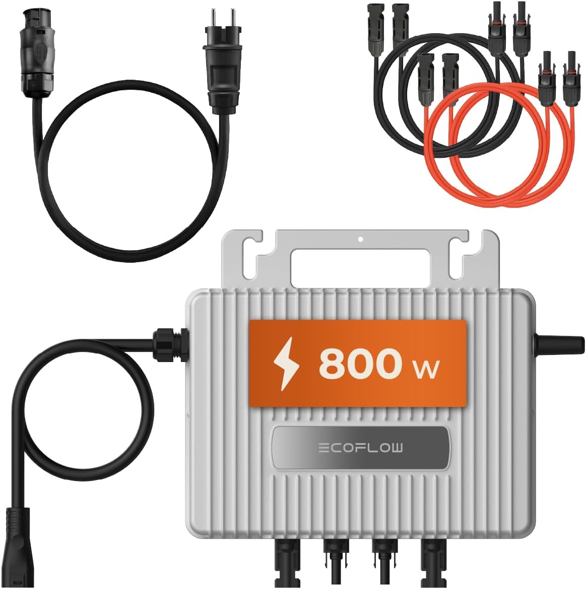 EcoFlow Stream Mikro-Wechselrichter 800W 0% VAT, Intelligenter Solarwechselrichter WLAN für Balkonkraftwerk, PV-Wechselrichter für 2 Solarpanele, 2 MPPT, App, inkl. AC & DC Kabel