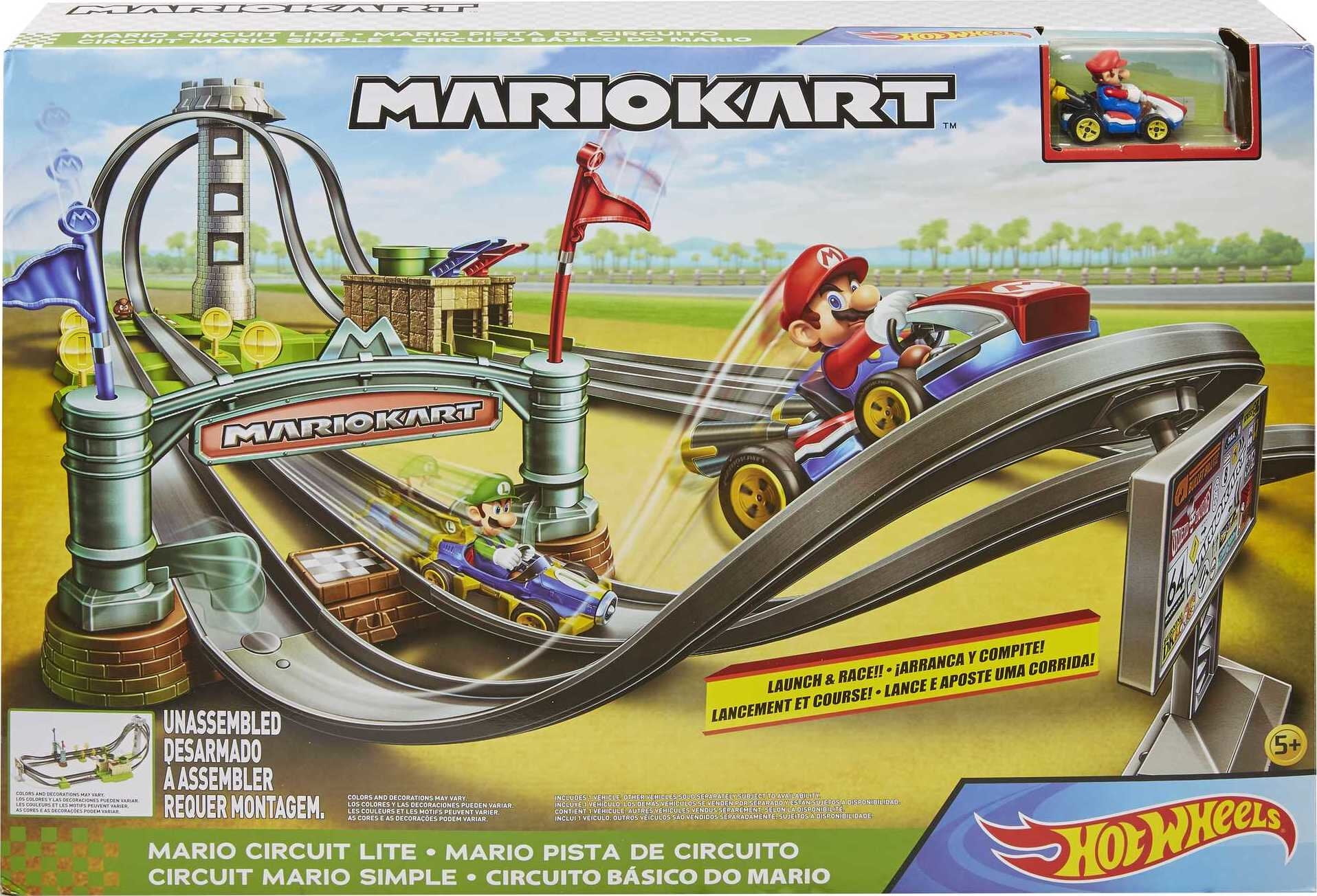 Mario Kart Circuit Lite Track Set with 1:64 Scale Toy Die-Cast Kart Vehicle Launcher(Multicolor) - Image 6