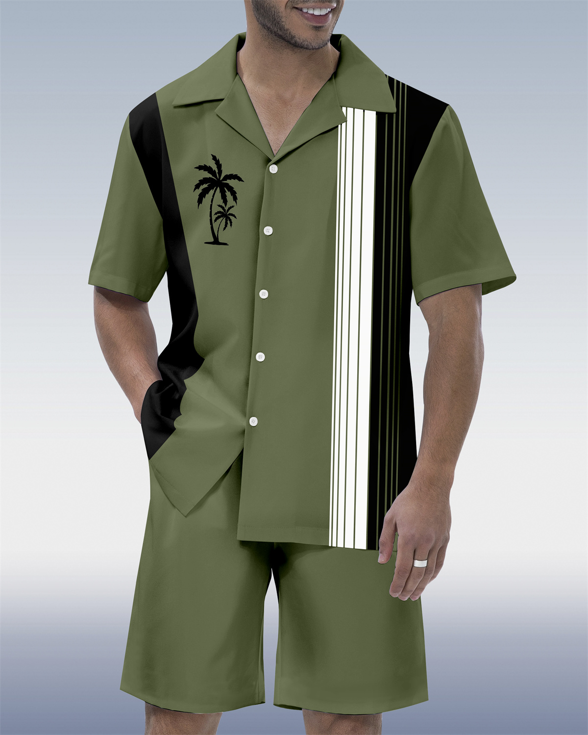 Ensemble chemise à manches courtes et col cubain hawaïen pour homme, style décontracté, idéal pour les vacances