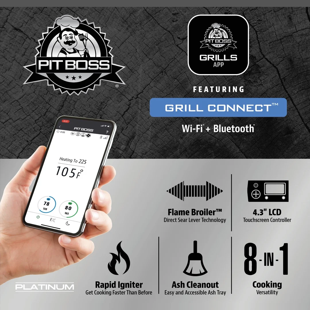 Platinum 1250 Connected Wood Pellet Grill with Wi-Fi? and PID Controller - Image 4