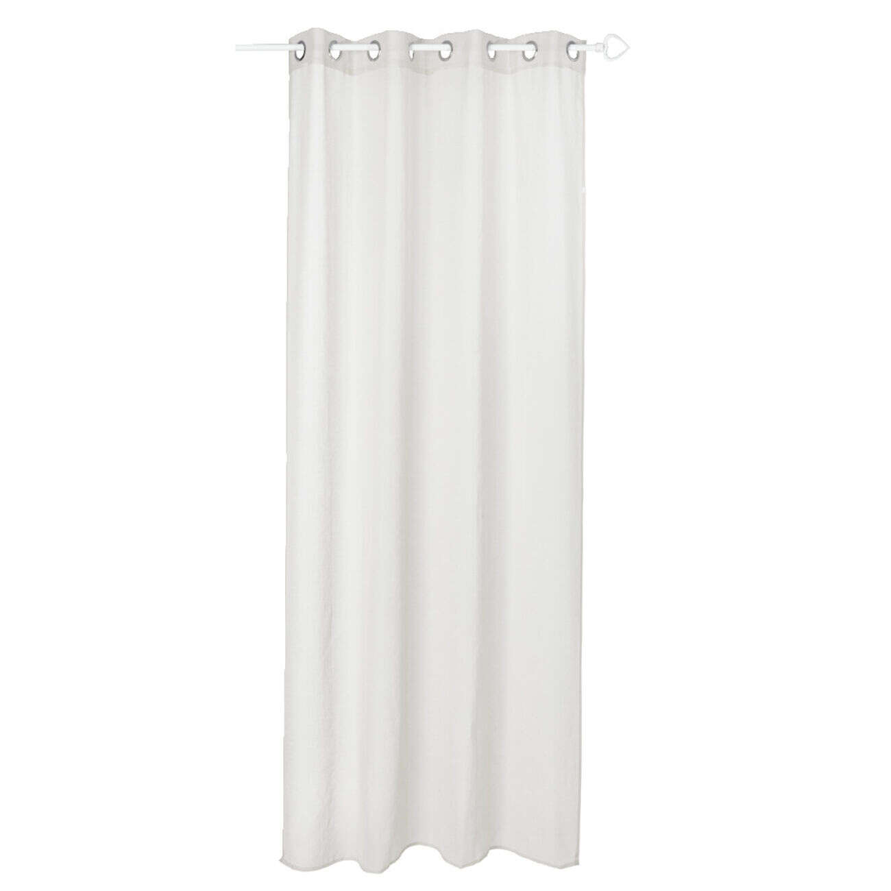 Voilage uni 8 oeillets 135xL240cm - 2 modèles beige ou blanc
