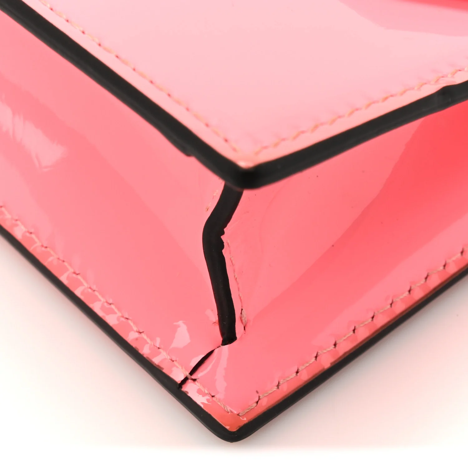Patent Calfskin Small Elisa Baguette Bubble Gum