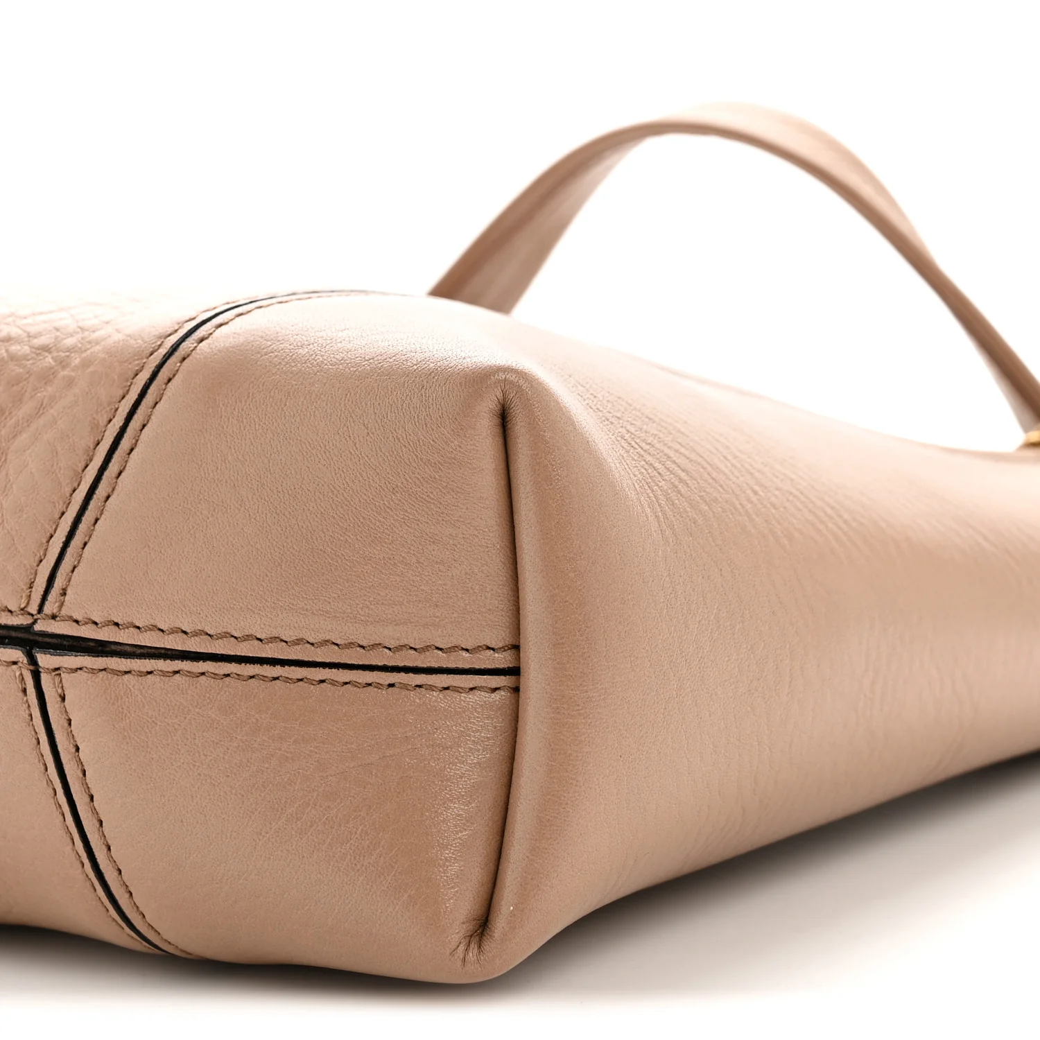 Grained Calfskin Small Spin Tote Woodrose