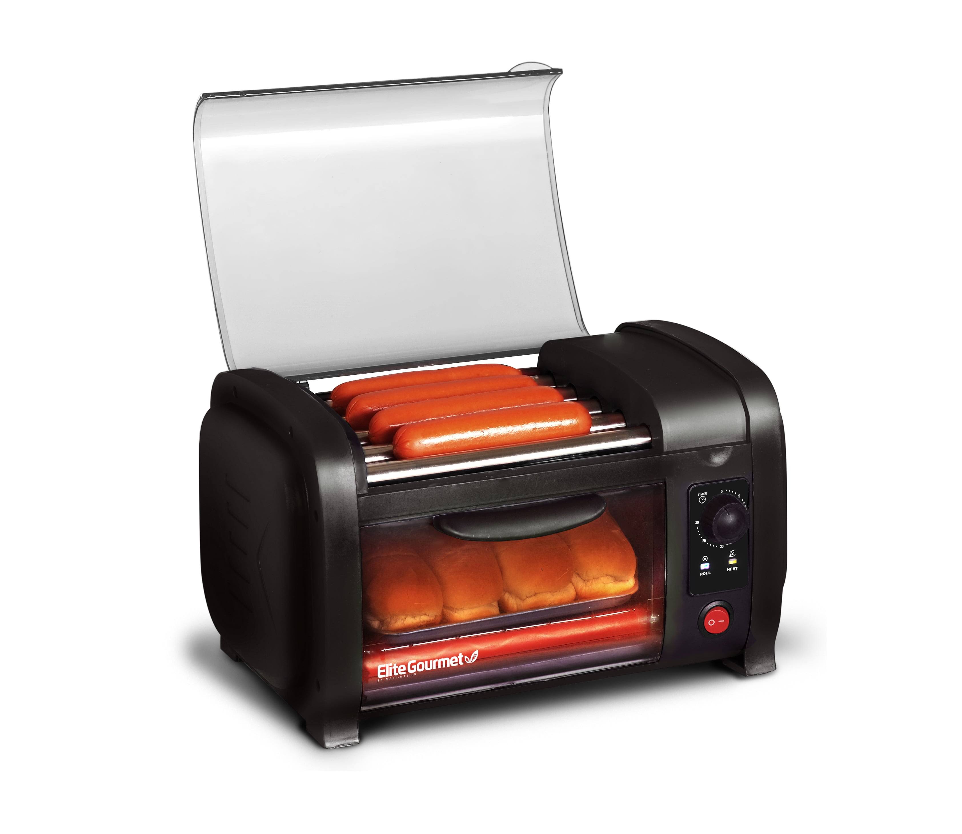 Elite Cuisine EHD-051B Black Hot Dog Roller Toaster Oven