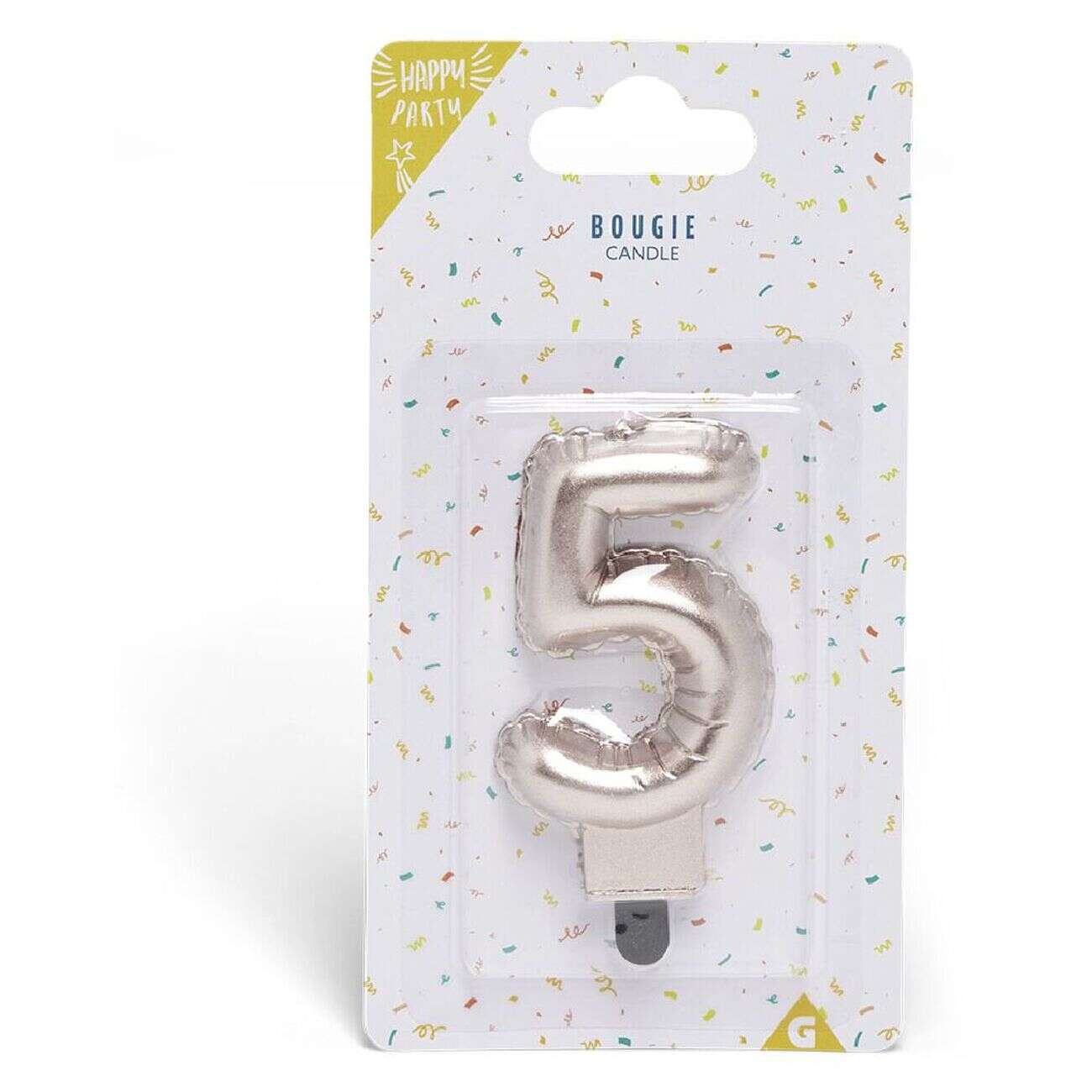 Bougie anniversaire chiffre 5 rose gold