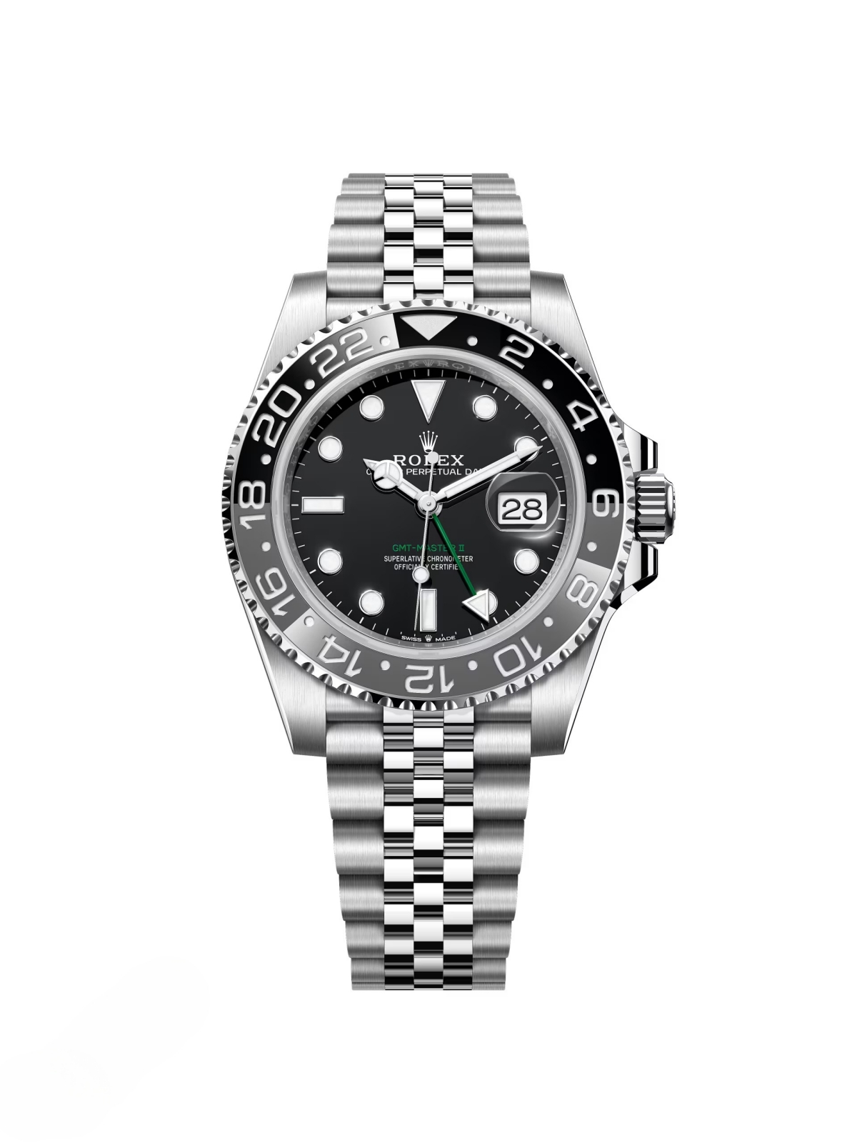 [Super Clone]RLX GMT-Master II Black Grey Bezel Jubilee Bracelet  126710grnr-0003