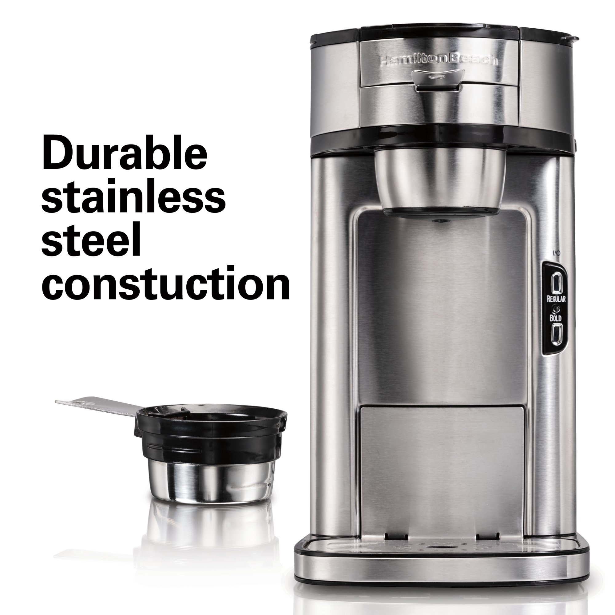 Cafetière individuelle Hamilton Beach The Scoop, 414 ml (14 oz), acier inoxydable, modèle 47550