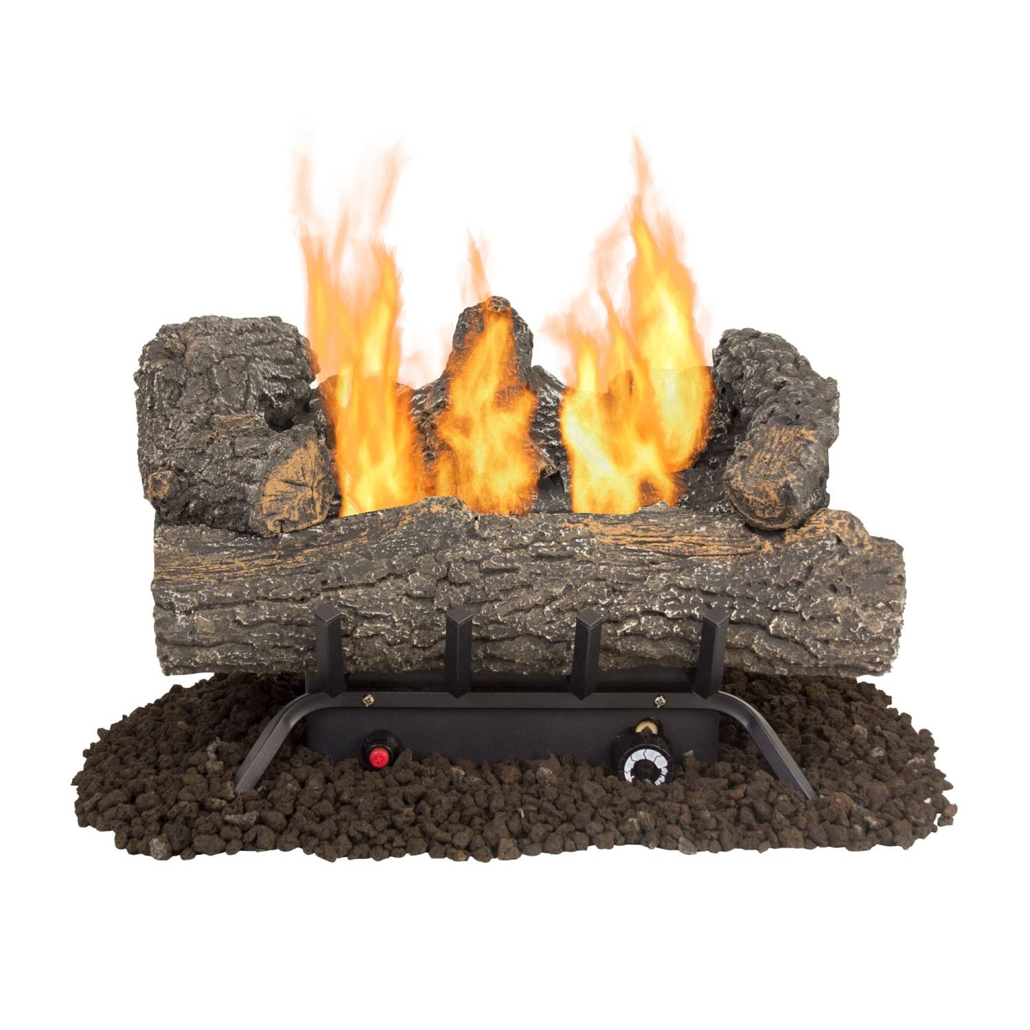 Allen+Roth Vent Free GAS Log Set Oak Finish