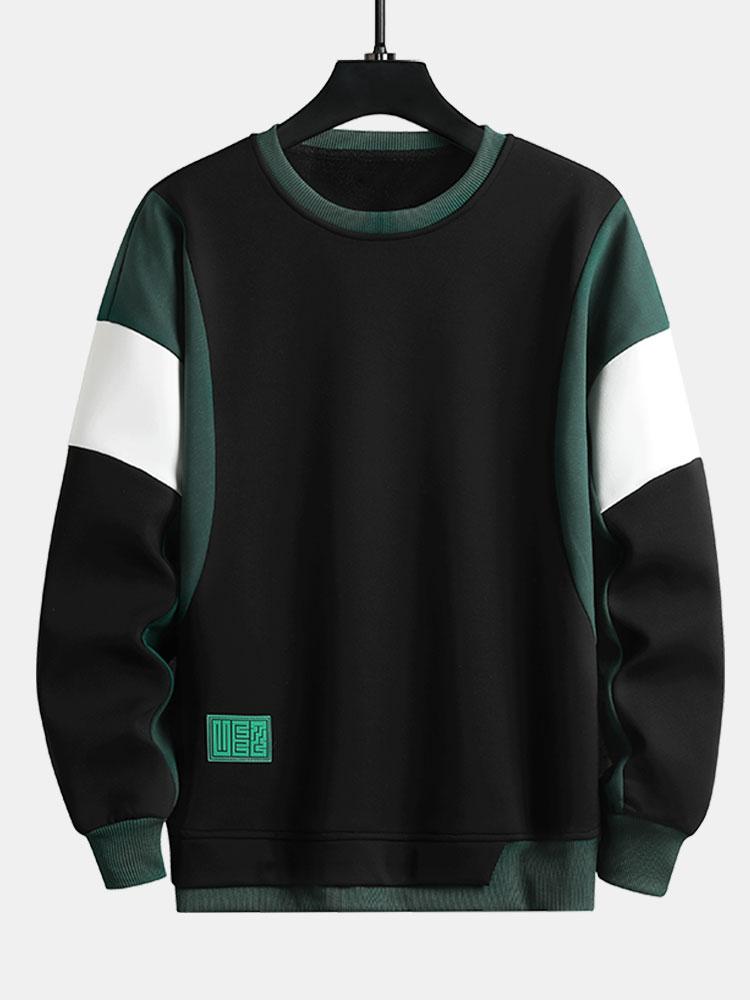 Sweat-shirt patchwork à blocs de couleur
