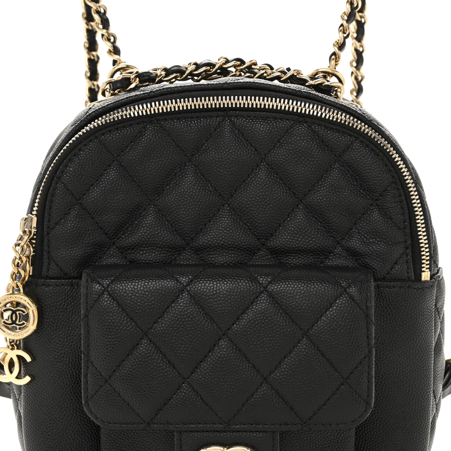 Caviar Quilted Small CC Day Backpack Black