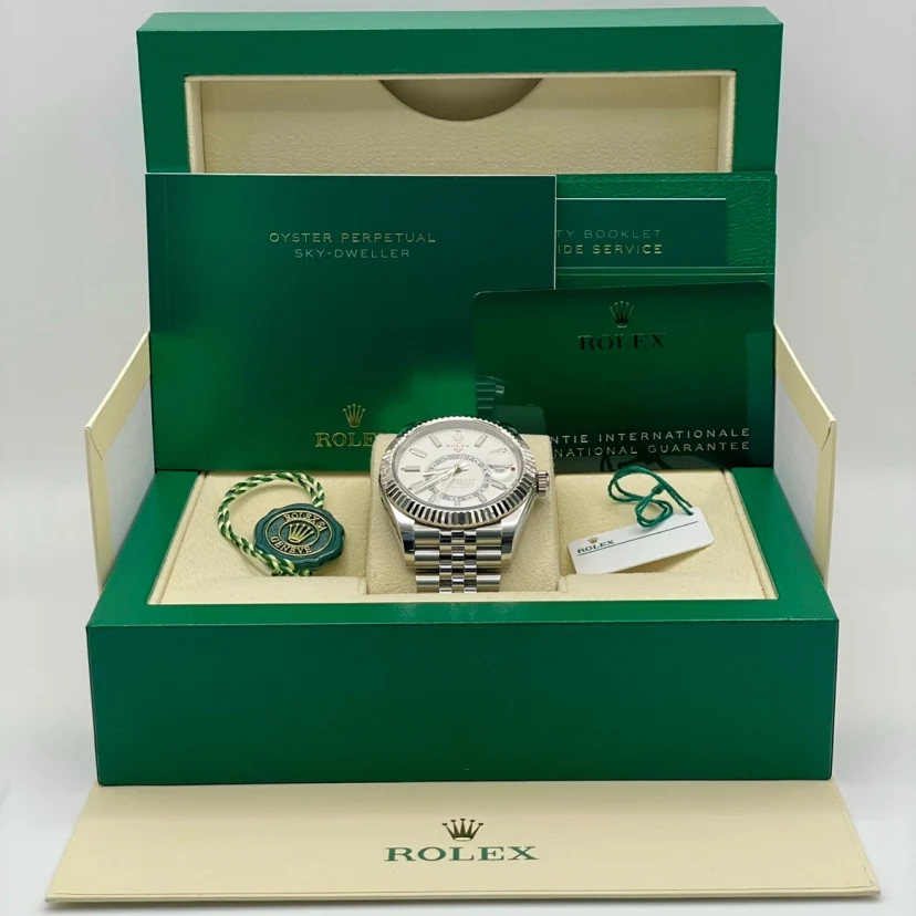 [Super Clone]RLX  Sky-Dweller 42mm Stainless Steel White Dial Jubilee - 336934