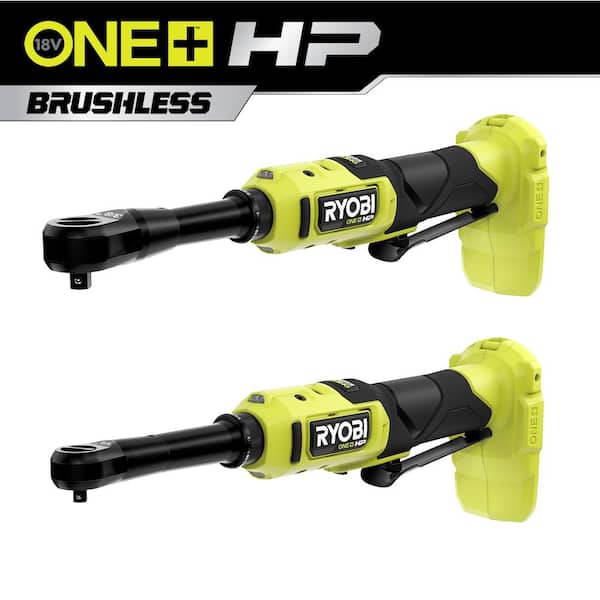 ONE+ 18V Brushless Cordless 2 Tool Combo Kit w/1/4 in Extended Reach Ratchet 3/8 in Extended Reach Ratchet (ToolsOnly)