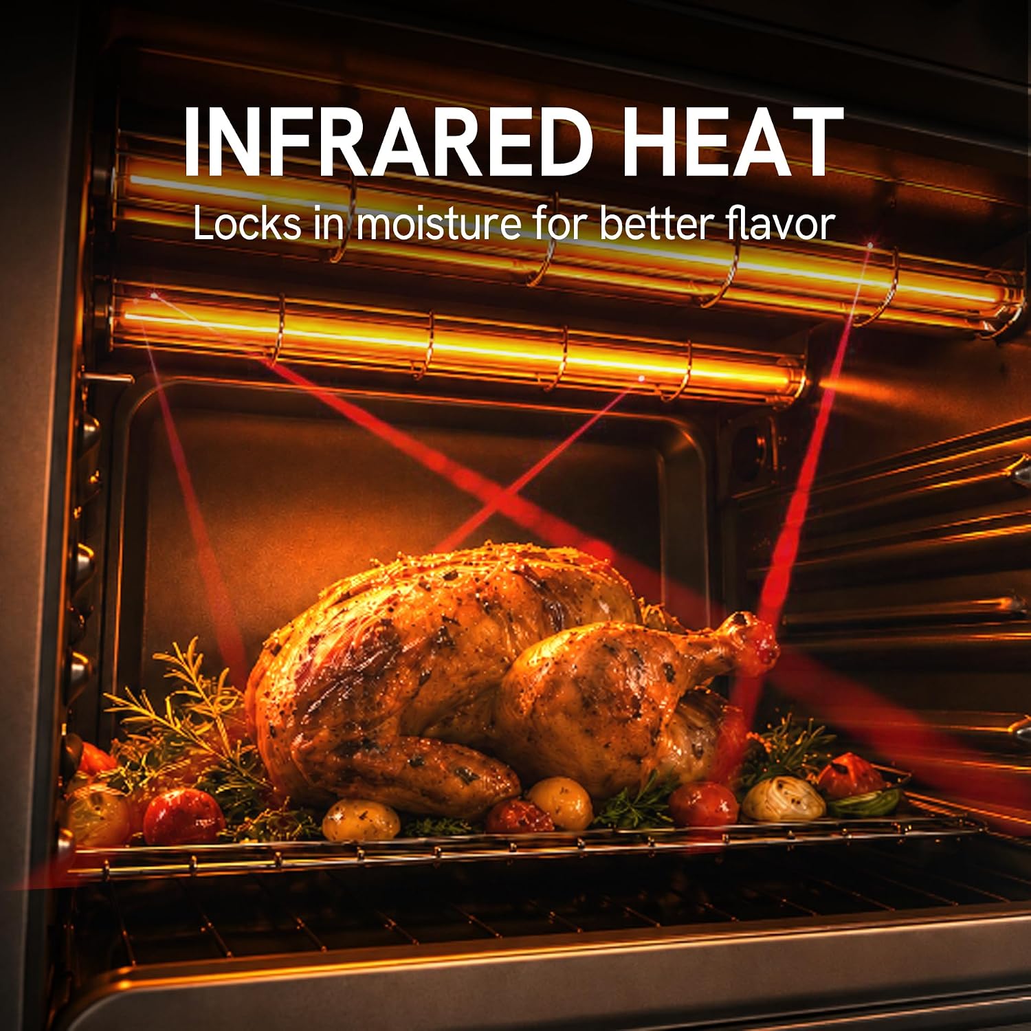 VAL CUCINA Infrared Heating 26.3 QT Air Fryer Toaster Oven, Large Countertop Convection Oven 10-in-1 Combo, 6-Slice Toast, Enamel Baking Pan Easy Clean with Recipe Book, Black Matte Stainless Steel