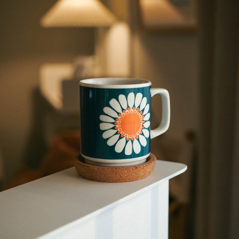 Daisy krus 30 cl hvit/blå/oransje
