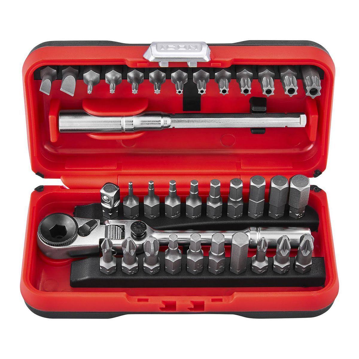 Icon 58074/RXFT-35 Locking Flex Head Ratchet and Bit Set. 35-Piece-Instock