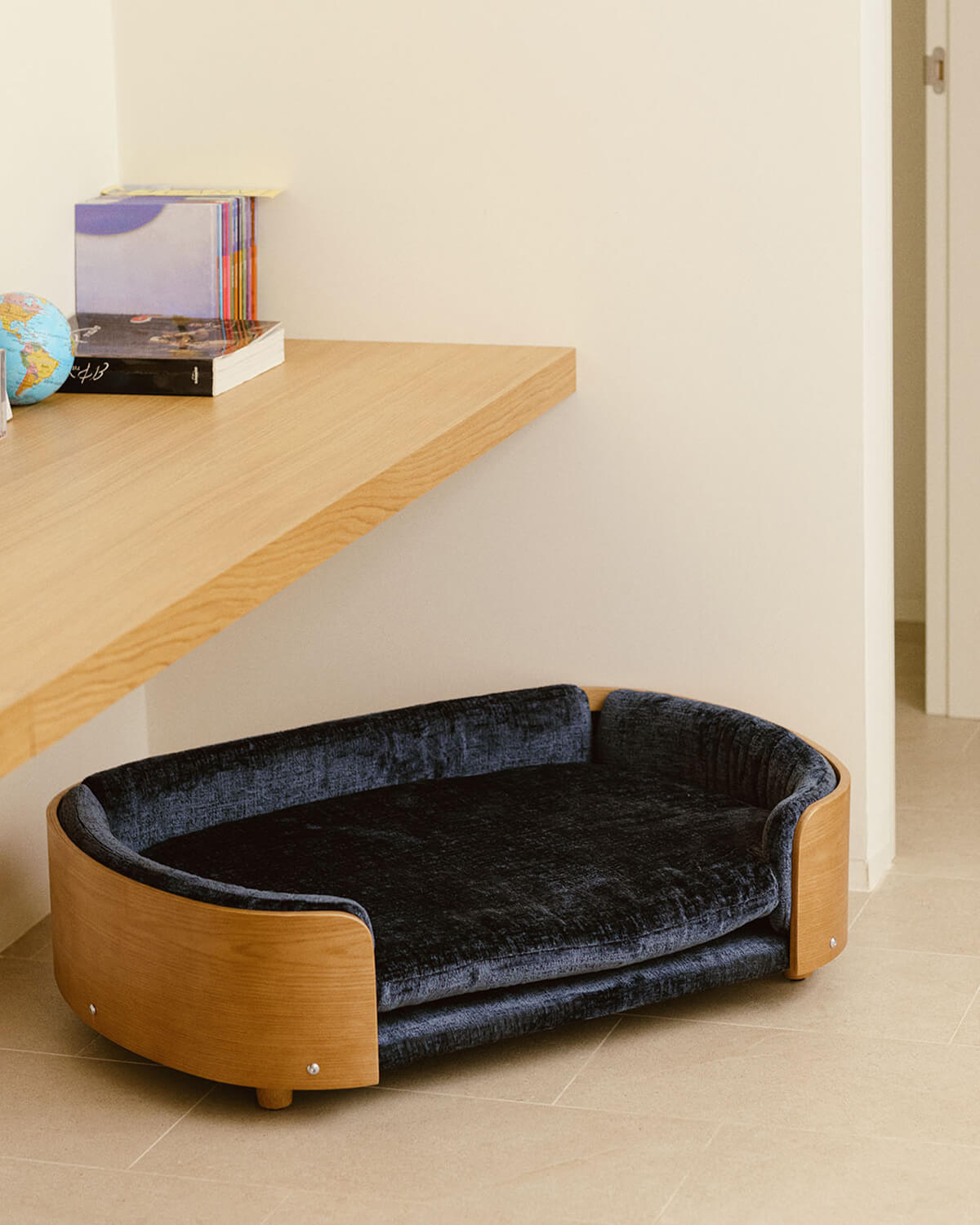 Ueias - Cama para Perros y Gatos Ovalada de Madera Ueias