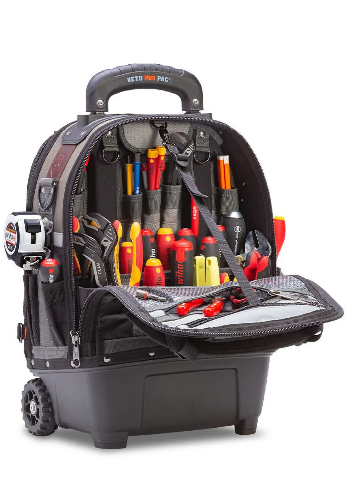 VETO Waterproof Tool Bags with Wheels, Polypropylene Plastic Black