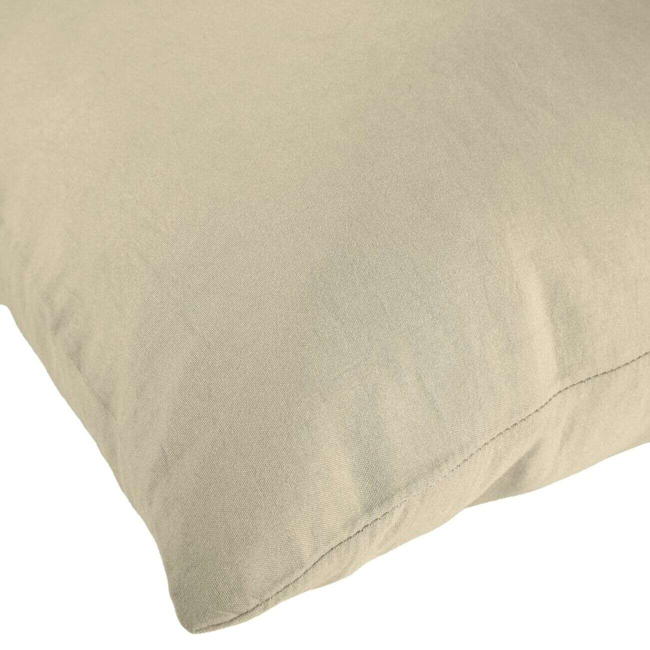 Taie d'oreiller carrée 63x63cm polyester uni taupe