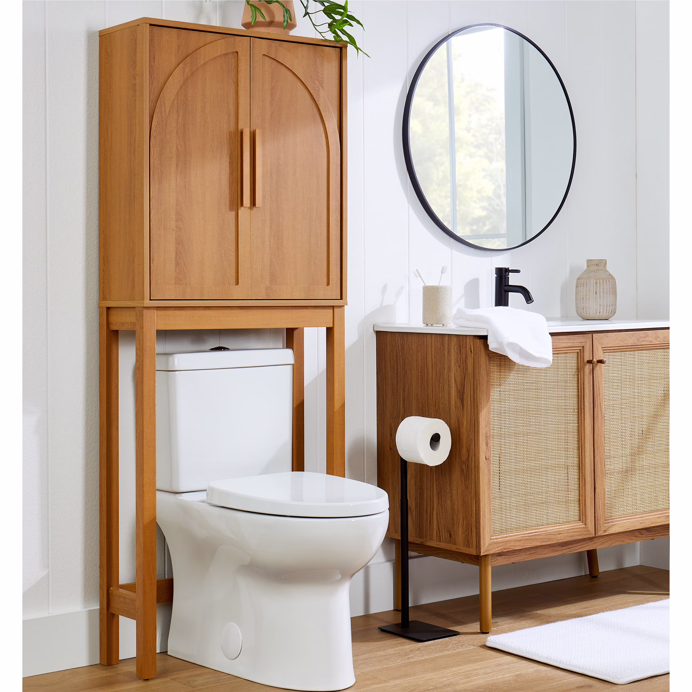 Better Homes & Gardens Juliet over-the-Toilet Space Saver Cabinet, 2 Adjustable Shelves, Black