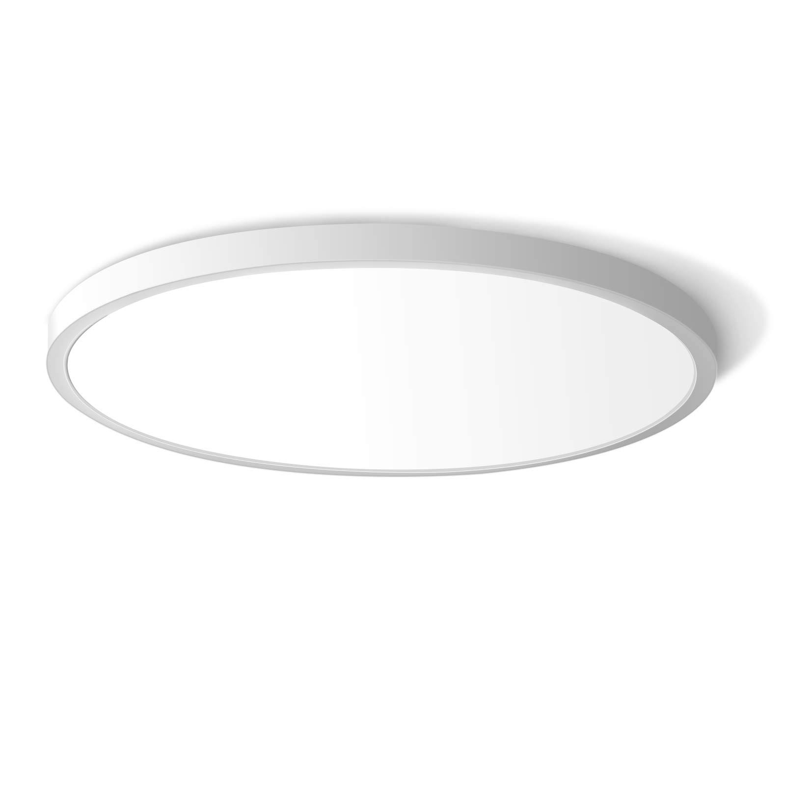 LED Flush Mount Ceiling Light Fixture, 5000K Daylight White 24W(240W Equivalent) 12 inch Flat Modern Ceiling Lighting, 3200LM Ceiling Lamp for