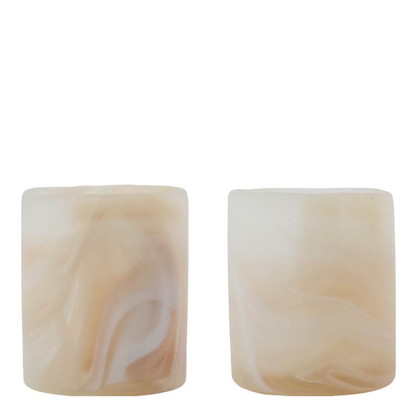 Kae telyseholder 8x7 cm beige