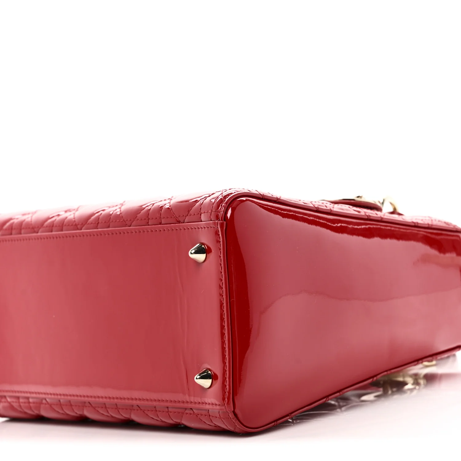 Patent Cannage Medium Lady Dior Red